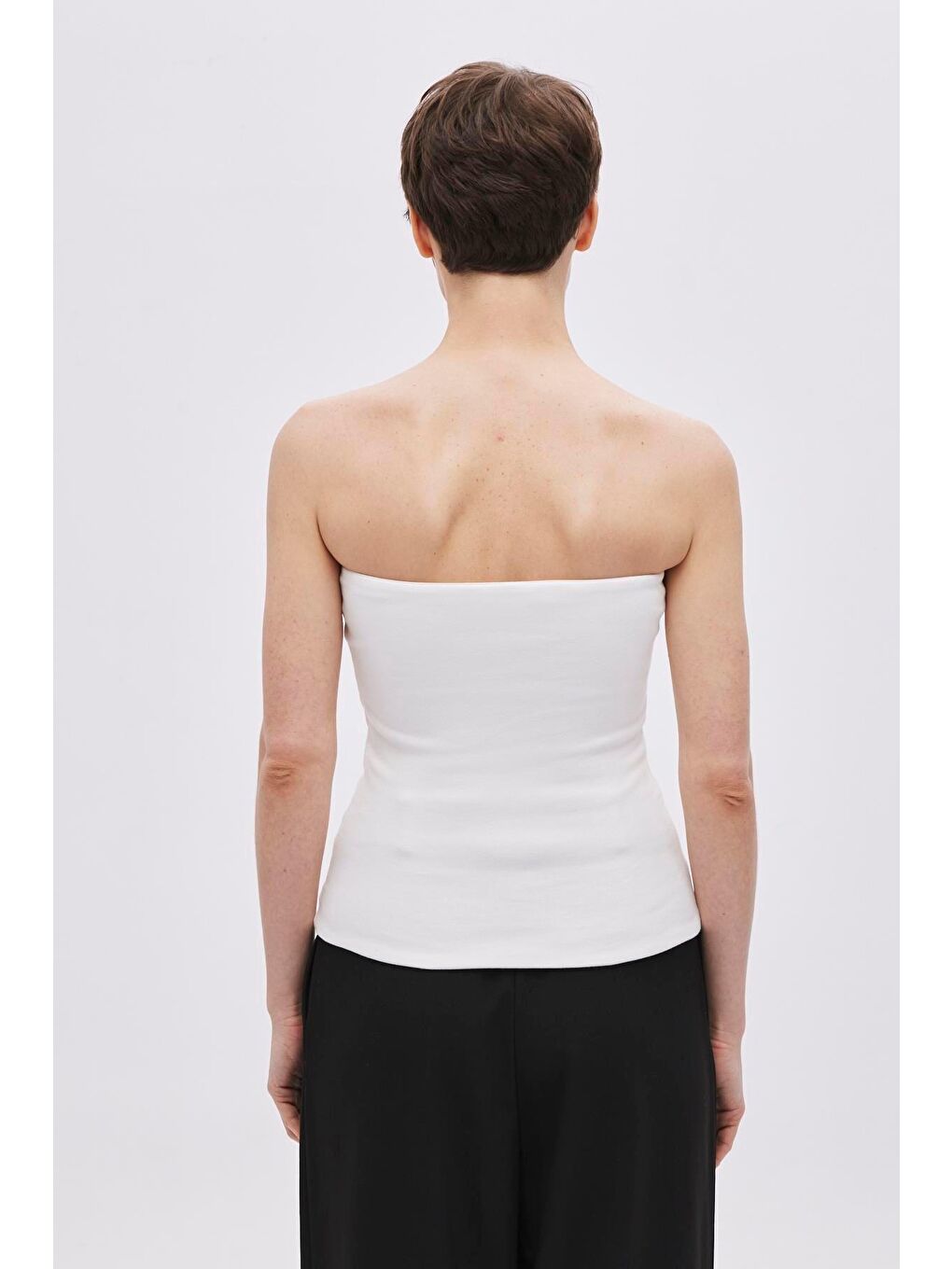 Beyaz Straplez Bluz-4