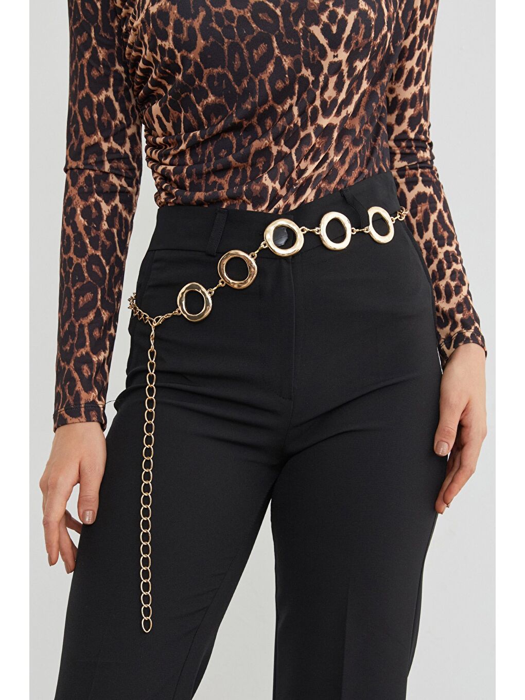 Sarı Halkalı Zincir Metal Kemer-3