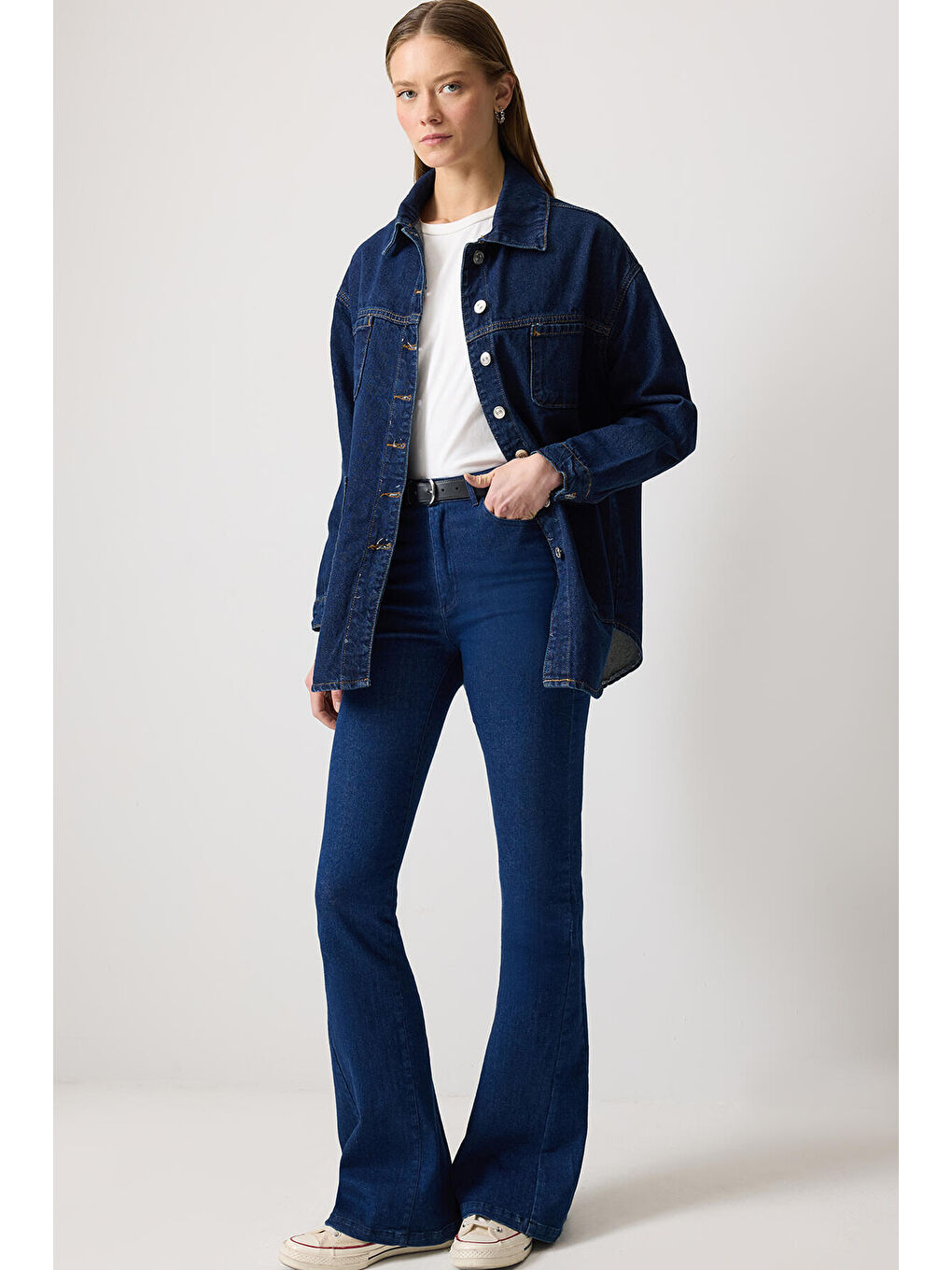 Mavi Cepli Denim Ceket-1