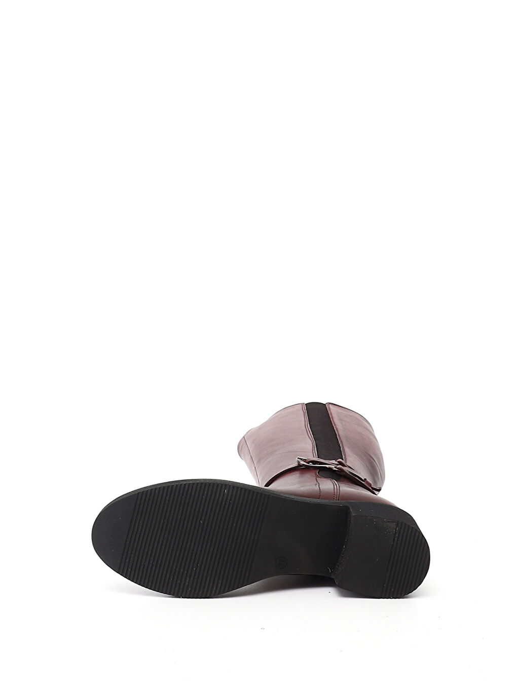 Bordo Kadın KOYU BORDO Fermuarlı Kalın Topuklu Hakiki Deri Çizme-3