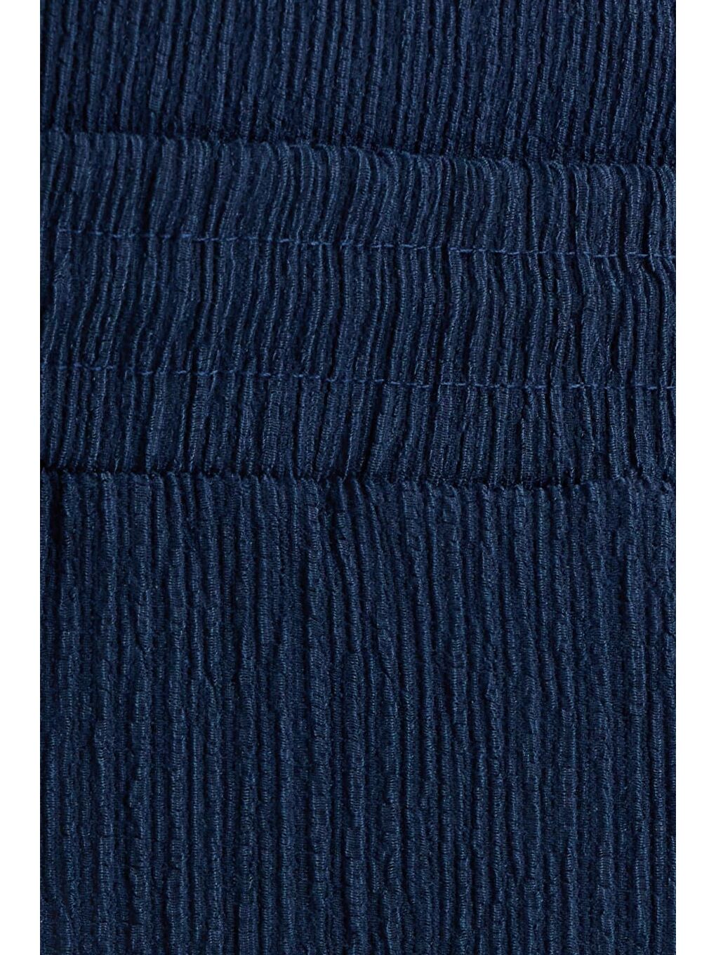 Lacivert Erkek Slim Fit Dar Kesim Apaş Yaka Beli Bağcıklı İndigo Gömlek Şort Takım-5