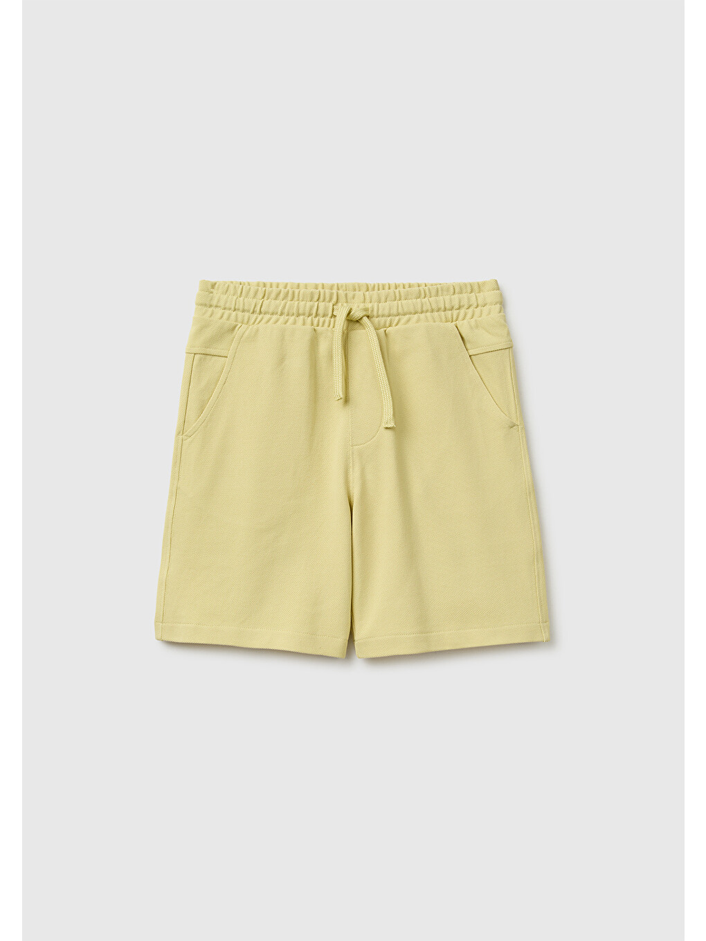 Erkek Çocuk Sarı Beli Lastikli Relaxed Fit Bermuda Şort