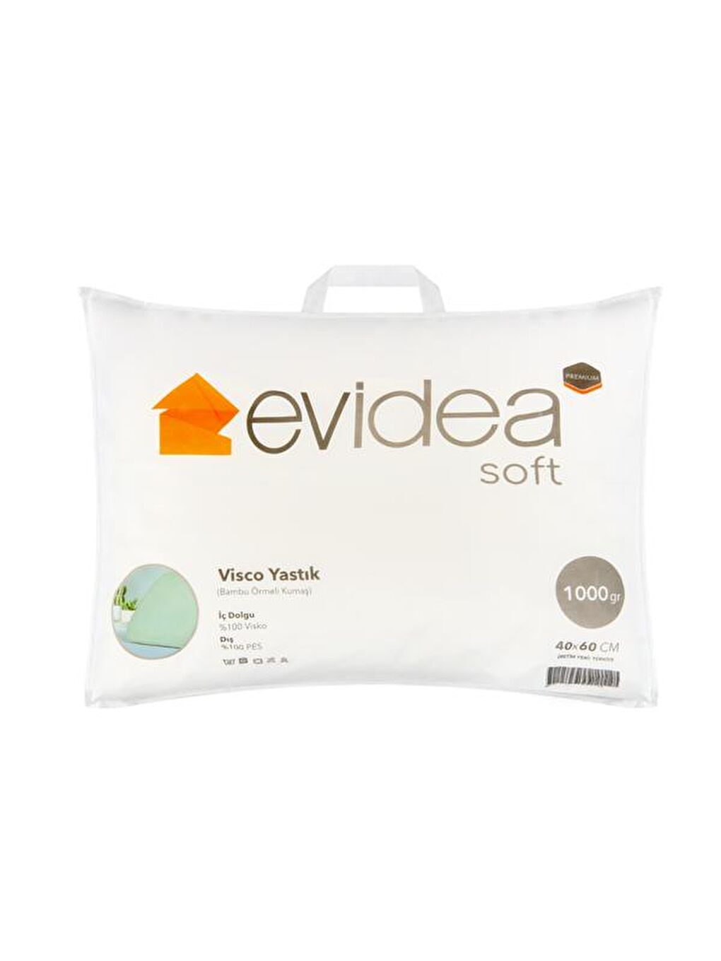 Evidea Soft Visko Yastık - Beyaz - 40x60 cm - 5