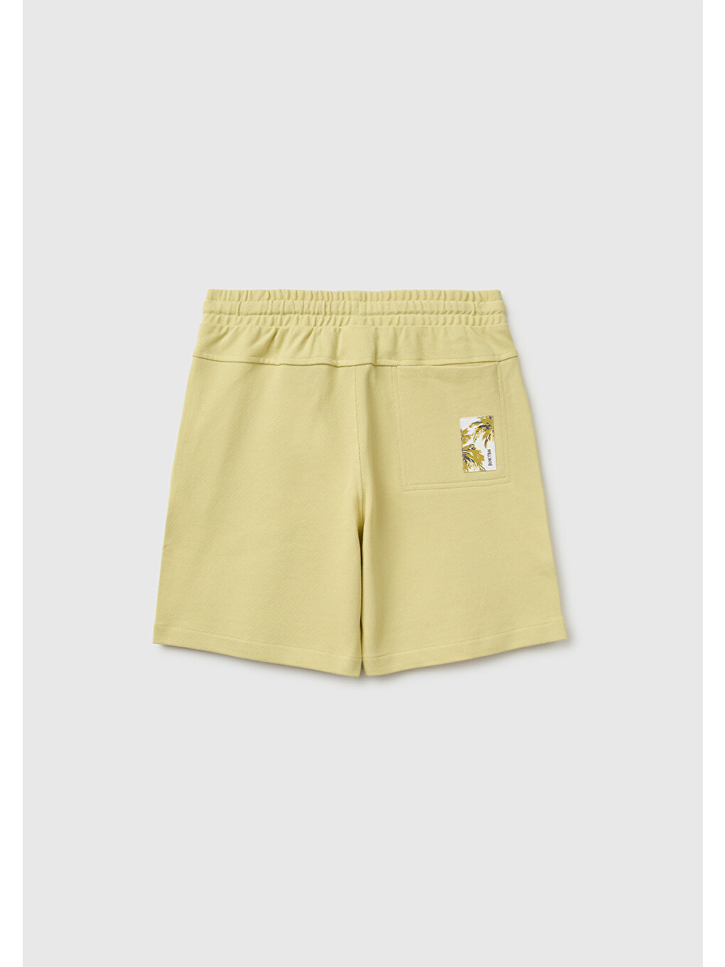 Erkek Çocuk Sarı Beli Lastikli Relaxed Fit Bermuda Şort-1
