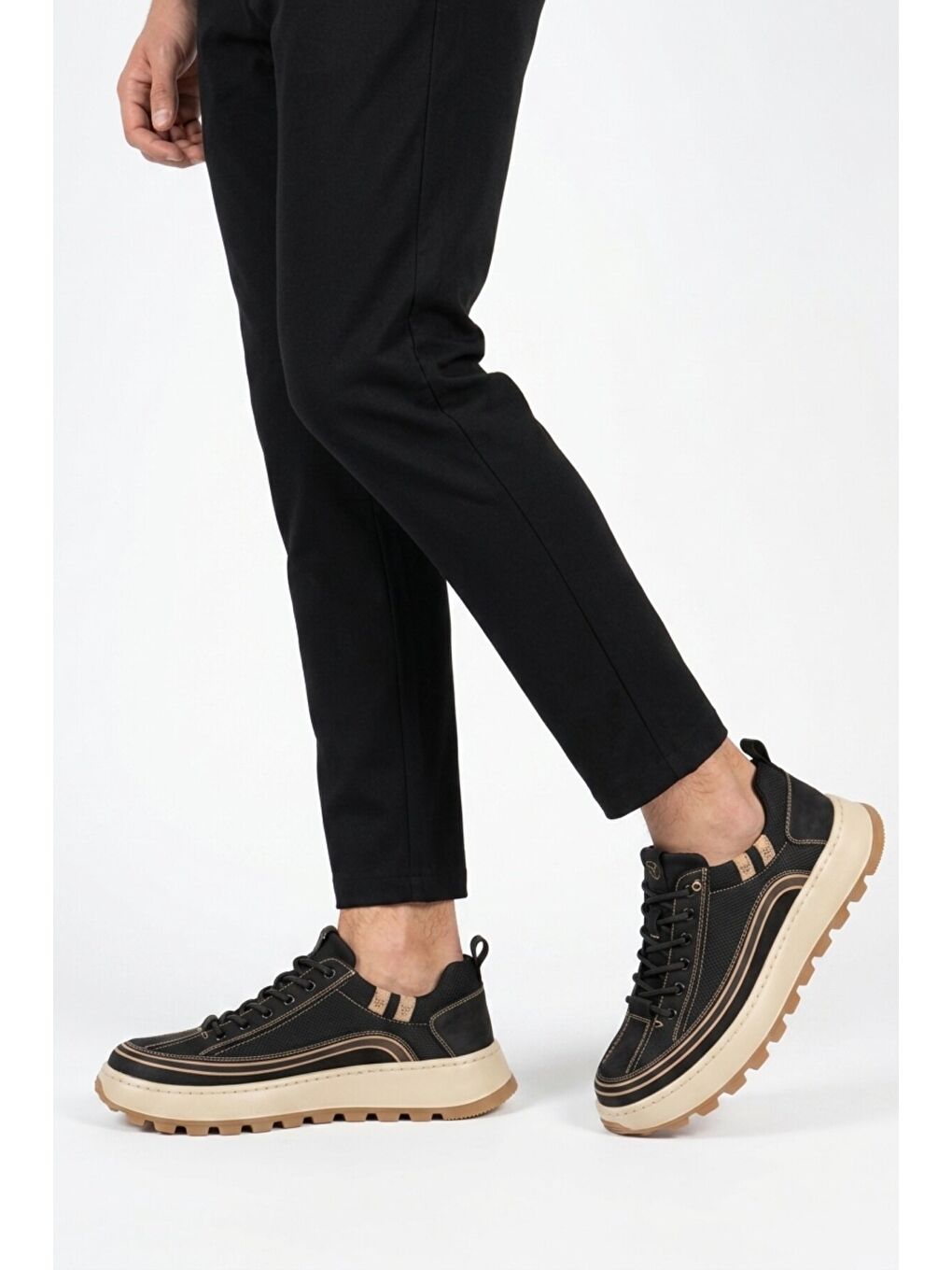 Siyah Fileli Esnek Hava Alabilen Erkek Casual Ayakkabı 26Y514 M-1