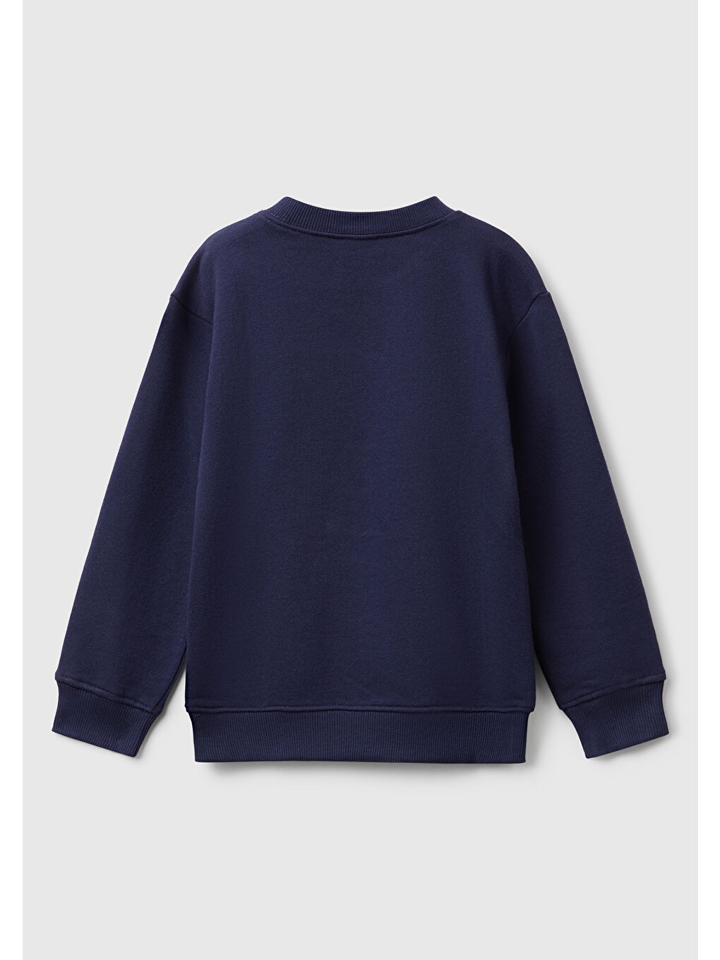 Erkek Çocuk Lacivert Önü Logo Baskılı Bisiklet Yaka Sweatshirt-1