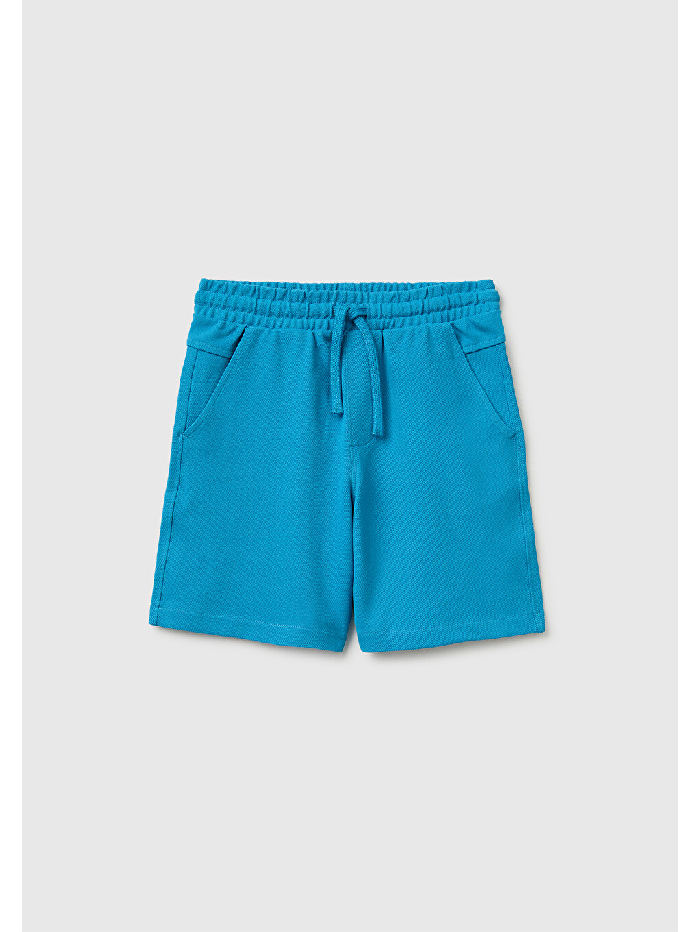 Erkek Çocuk Mavi Beli Lastikli Relaxed Fit Bermuda Şort