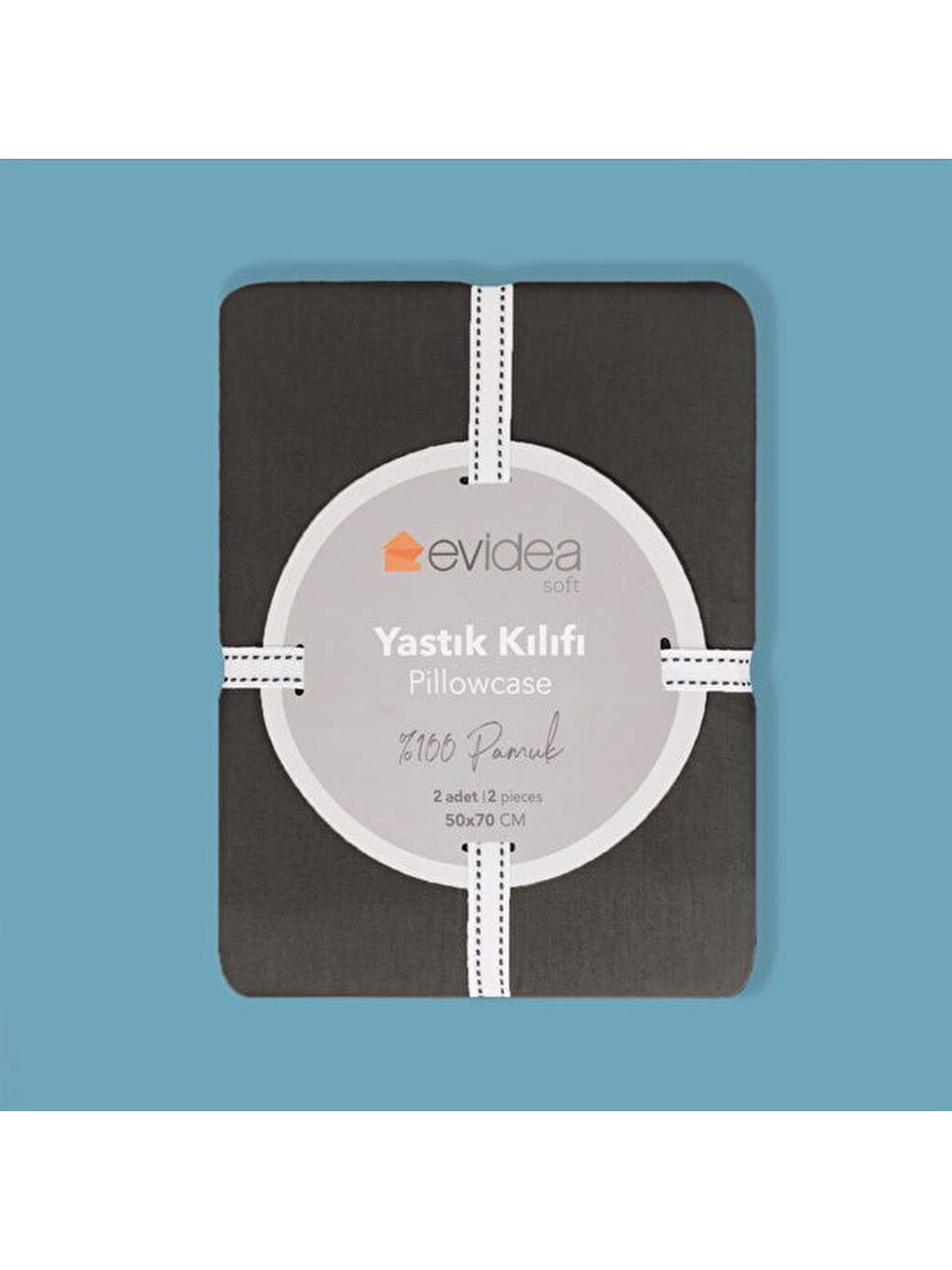 Soft Fırfırlı 2'li Yastık Kılıfı - Antrasit - 50x70 cm-1