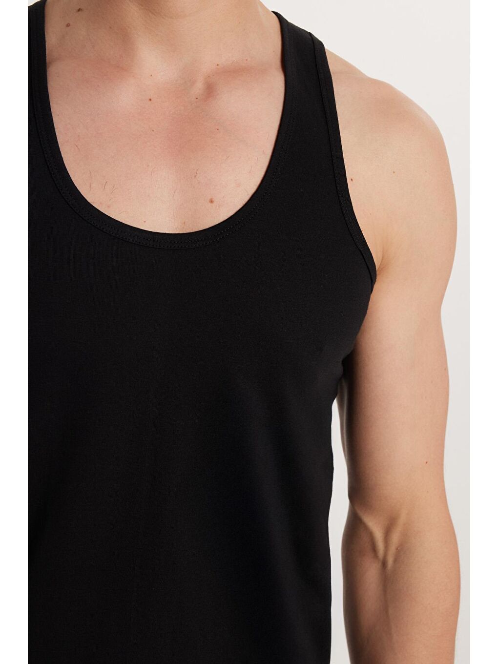 Karışık 3 Adet Compact Penye Siyah-Gri Erkek Atlet %100 Pamuk Standart Fit Normal Kesim 3'Lü Paket-2