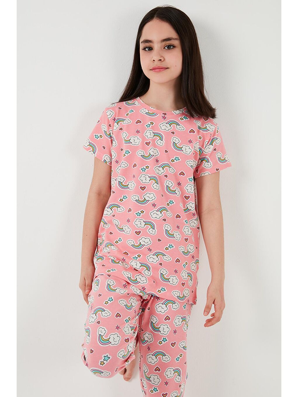 Lela Pembe % 100 Pamuk Bisiklet Yaka Kısa Kollu Pijama Takımı 6651004 - 3