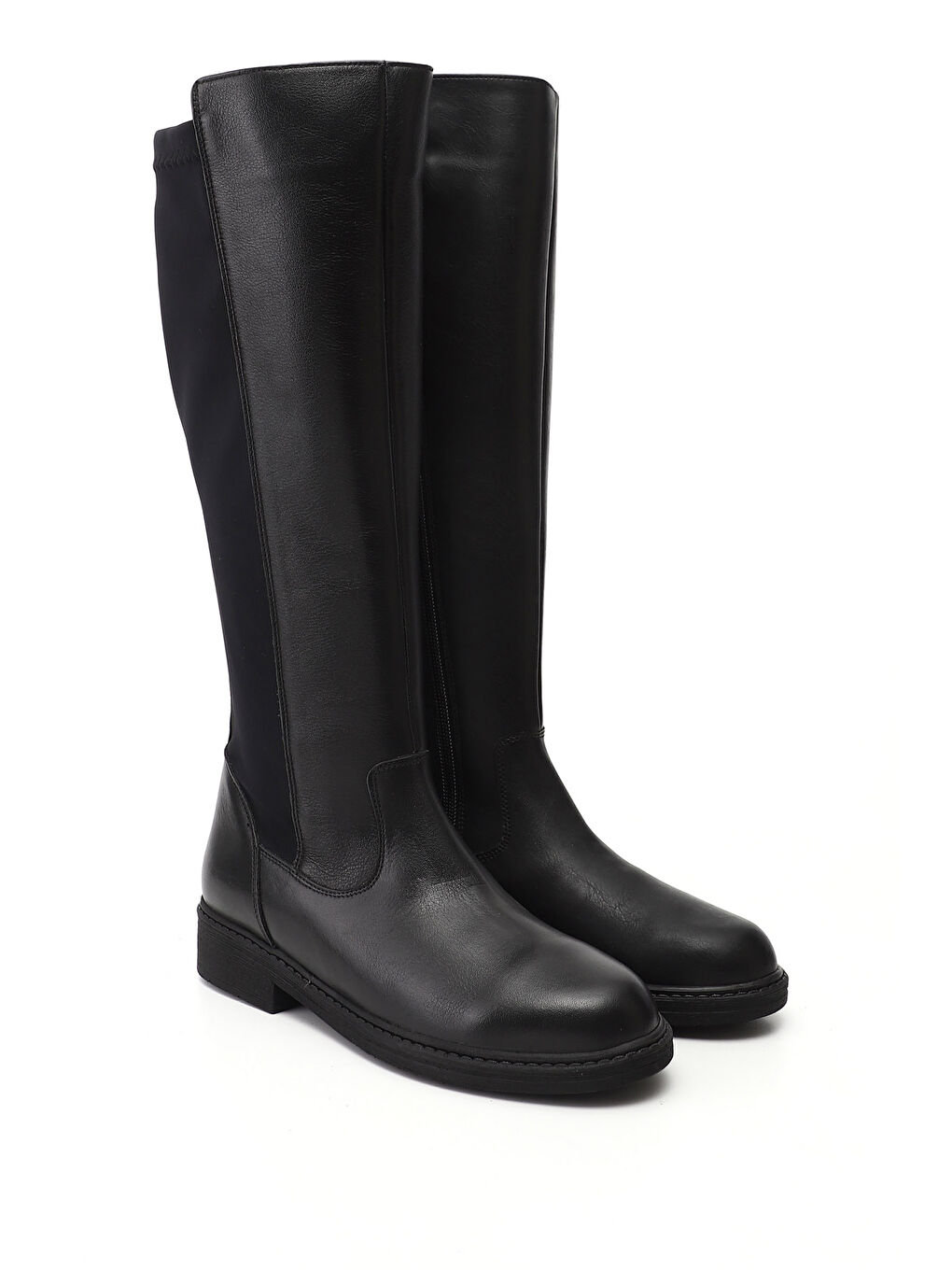 Siyah Kadın SİYAH Fermuarlı Kauçuk Taban Hakiki Deri Çizme-1