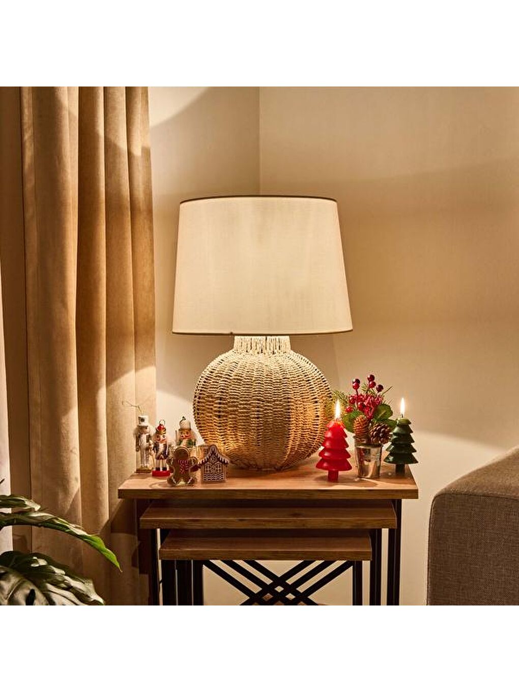 Lighting Borgo Abajur - Kahverengi / Beyaz - 50x30 cm-4