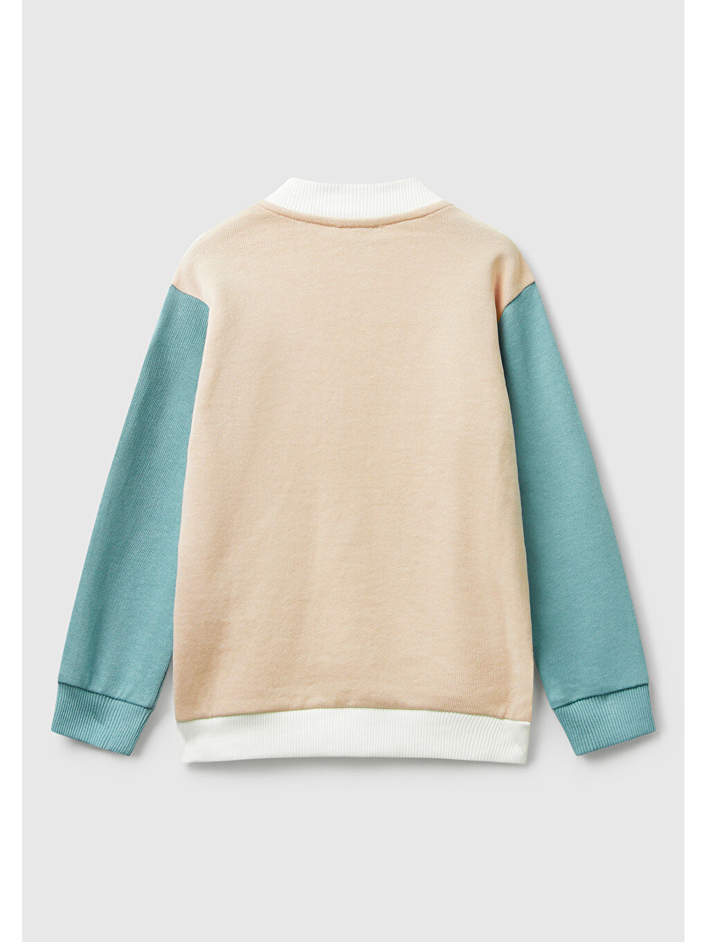 Kız Çocuk Pembe-Beyaz Simli Logo Baskılı Fermuarlı Ribanalı Regular Fit Sweatshirt-1