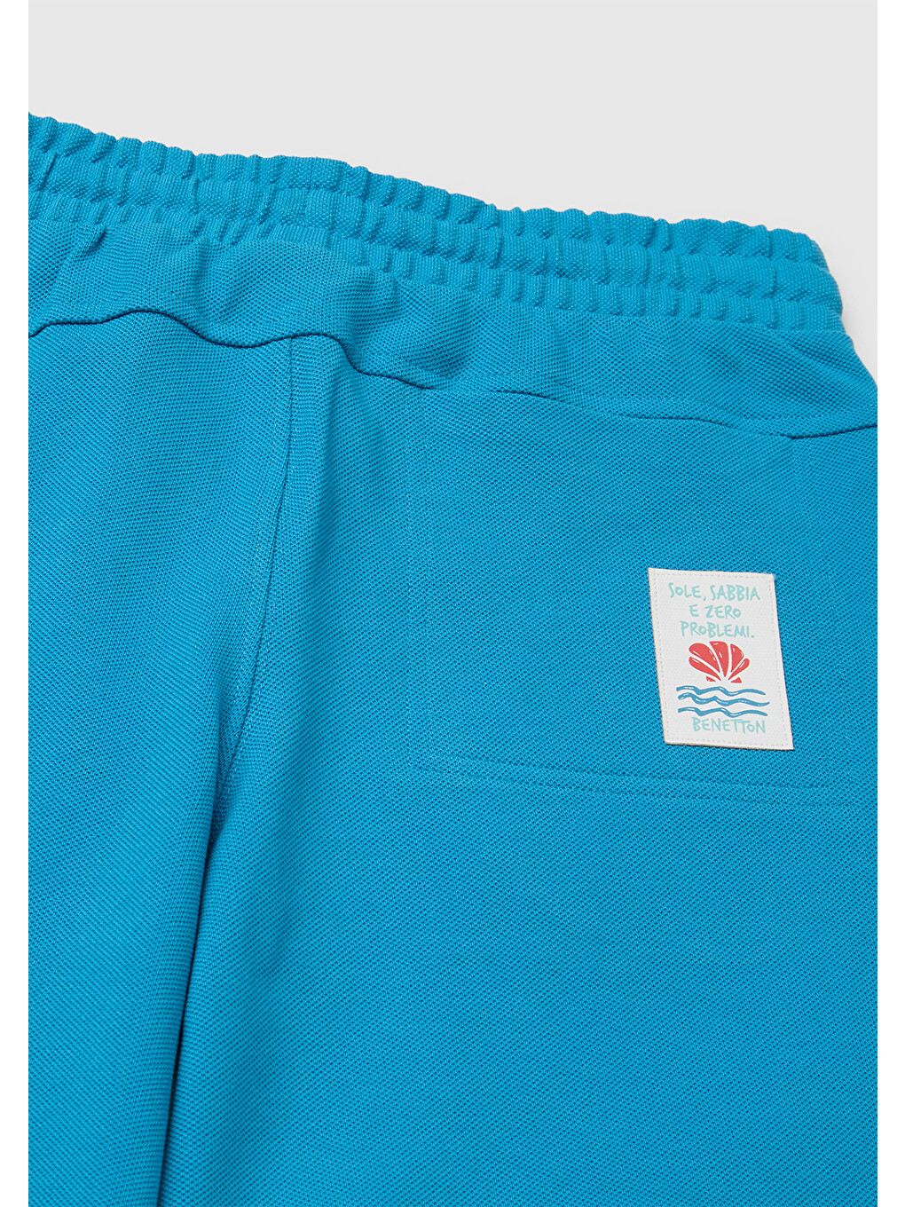 Erkek Çocuk Mavi Beli Lastikli Relaxed Fit Bermuda Şort-2