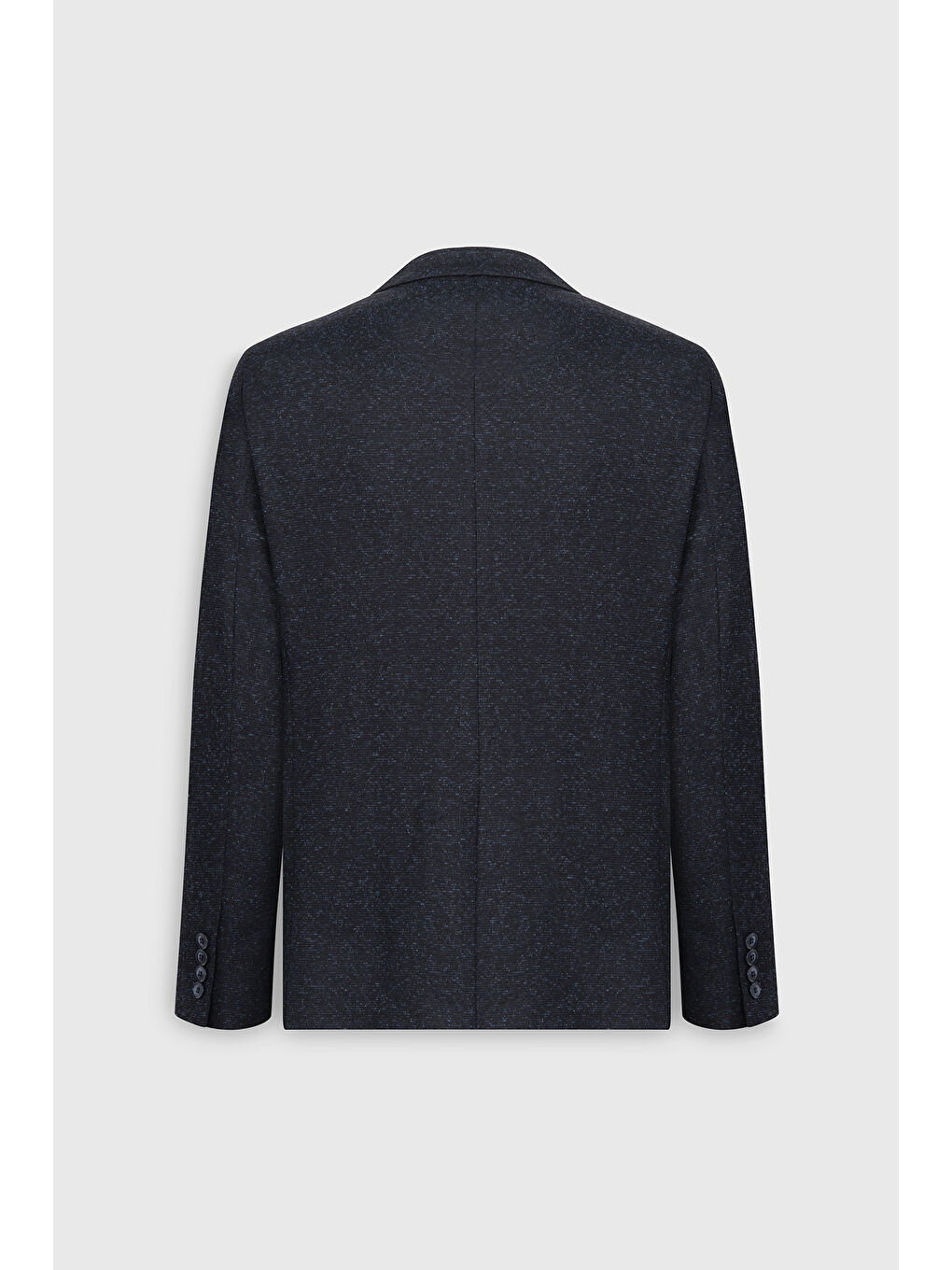 Erkek Lacivert Yünlü Regular Fit Rahat Kesim Kırlangıç Yaka Armürlü Kapak Cepli Ceket-8