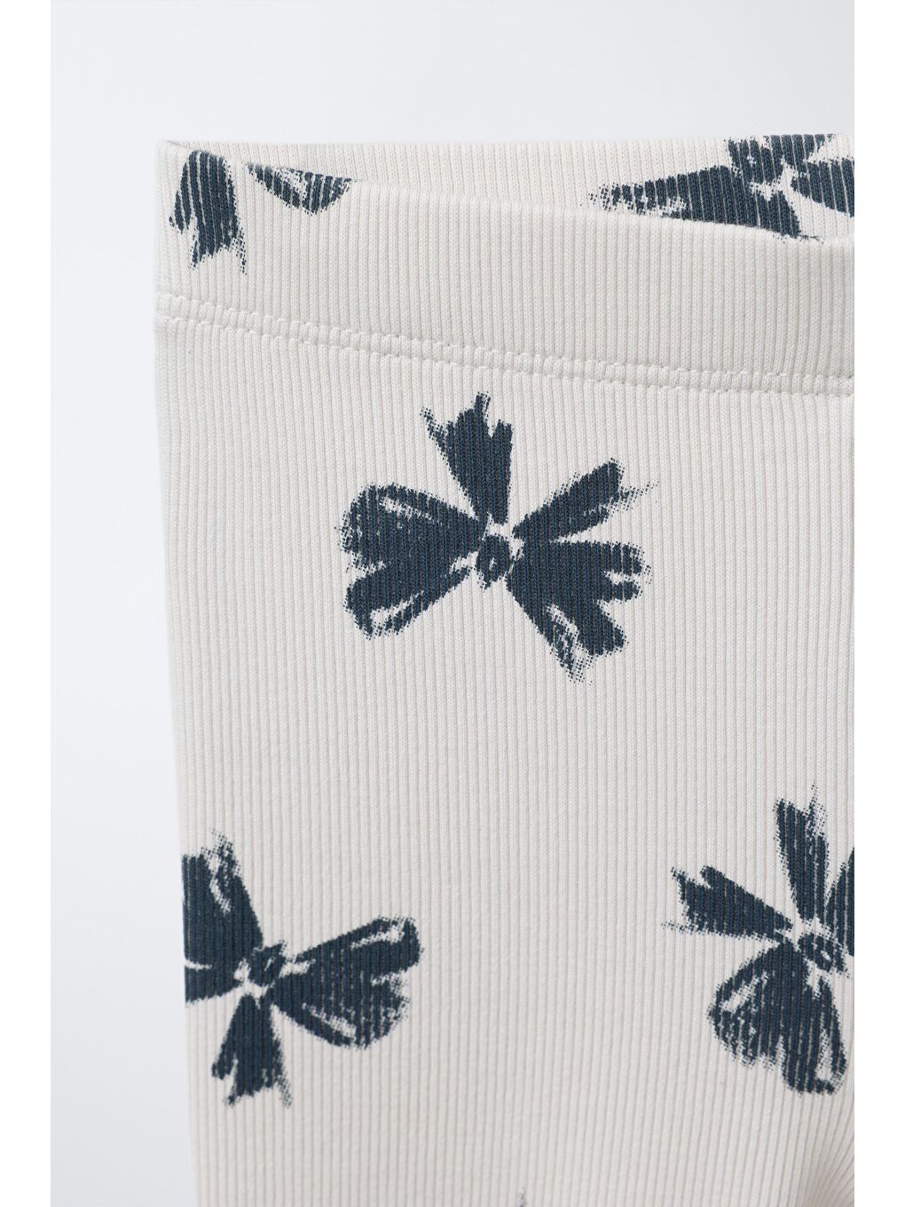 Karışık Kız Çocuk Pamuklu Krem Fiyonk Desenli Sweatshirt Ve Tayt Takım-4