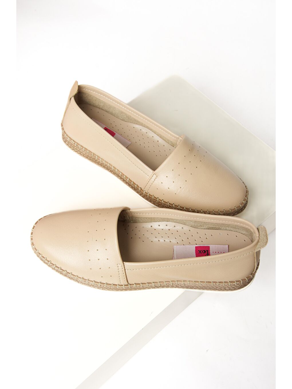 P5550025 Bej Kadın Babet Ayakkabı-2