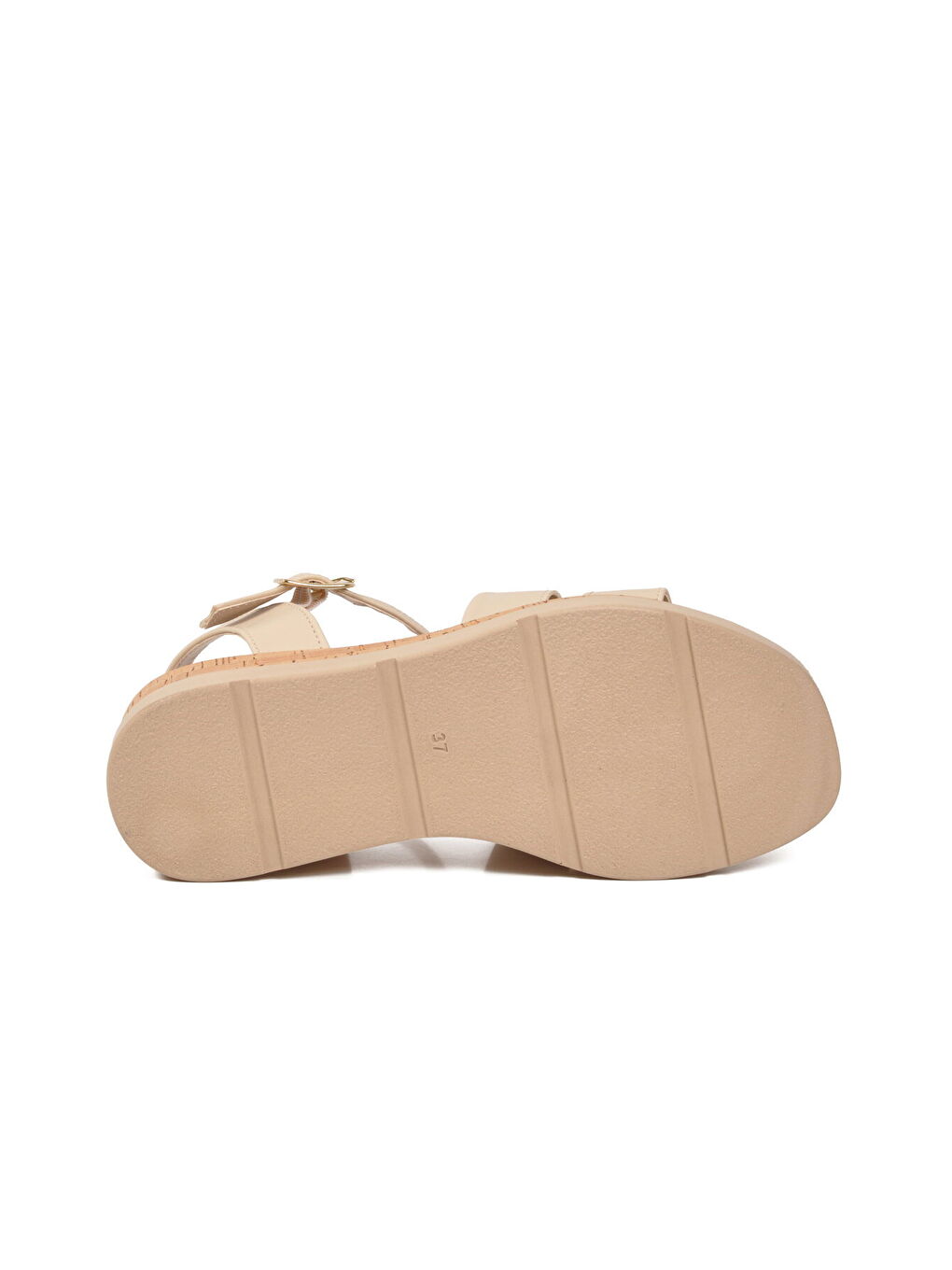 Kadın Bej Hafif Topuklu Sandalet 35181 G-4