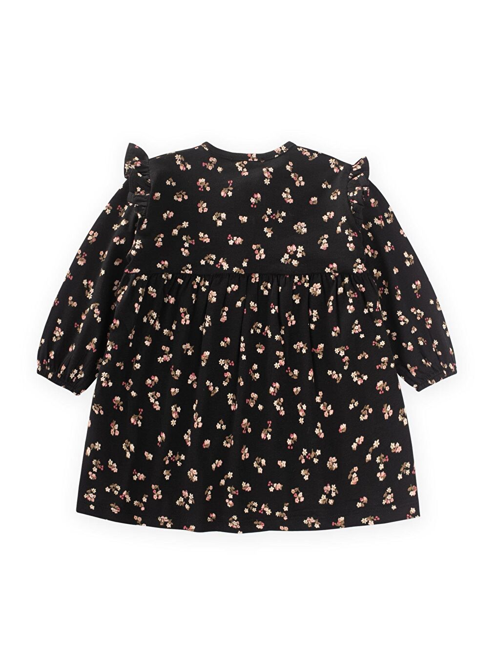 Desenli Mevsimlik Elbise 1-7 Yaş Siyah-2