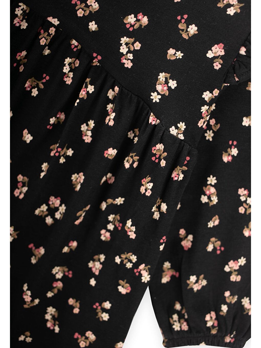 Desenli Mevsimlik Elbise 1-7 Yaş Siyah-3