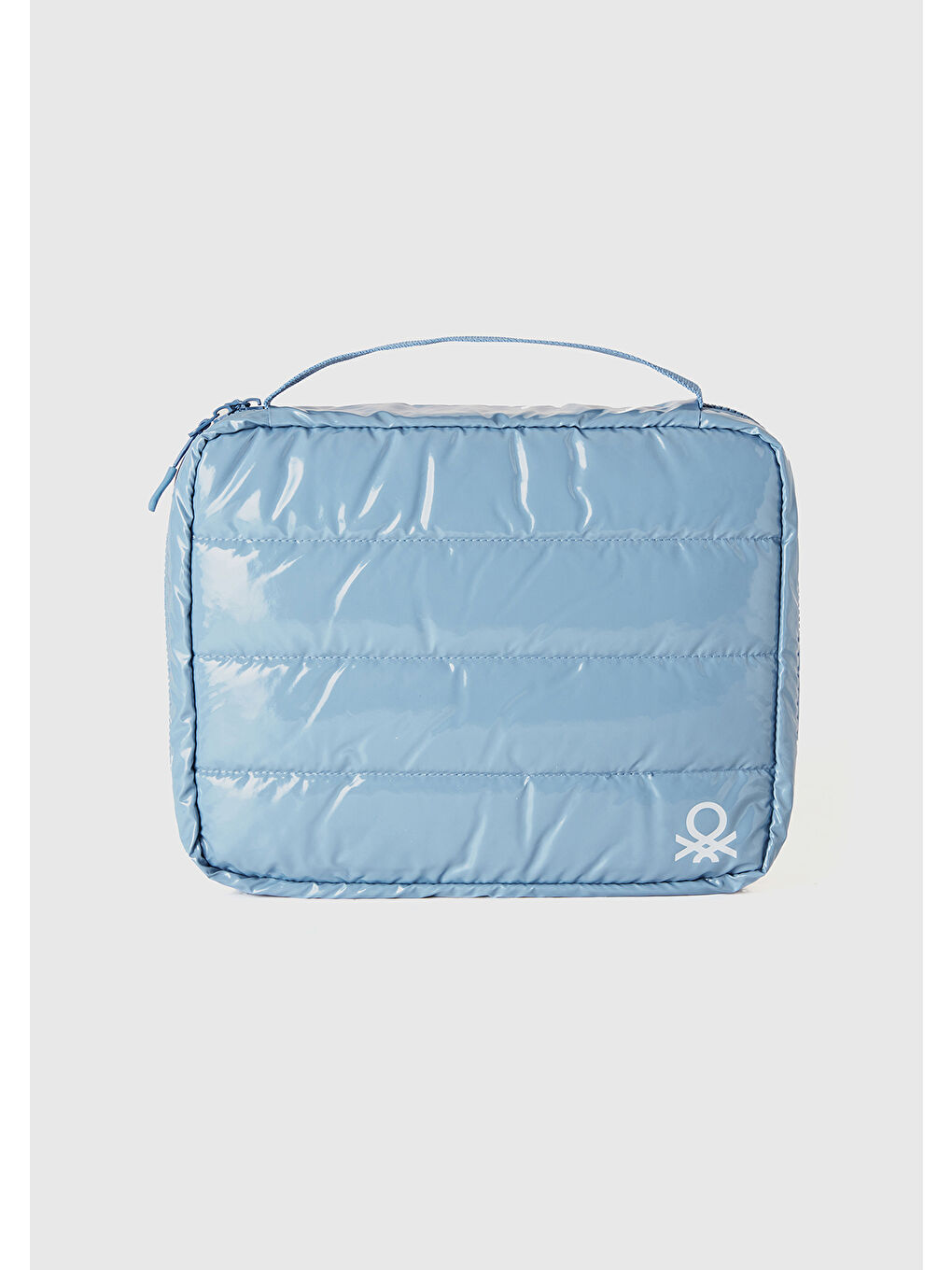 Unisex Mavi Dolgulu Parlak Organizer Çanta