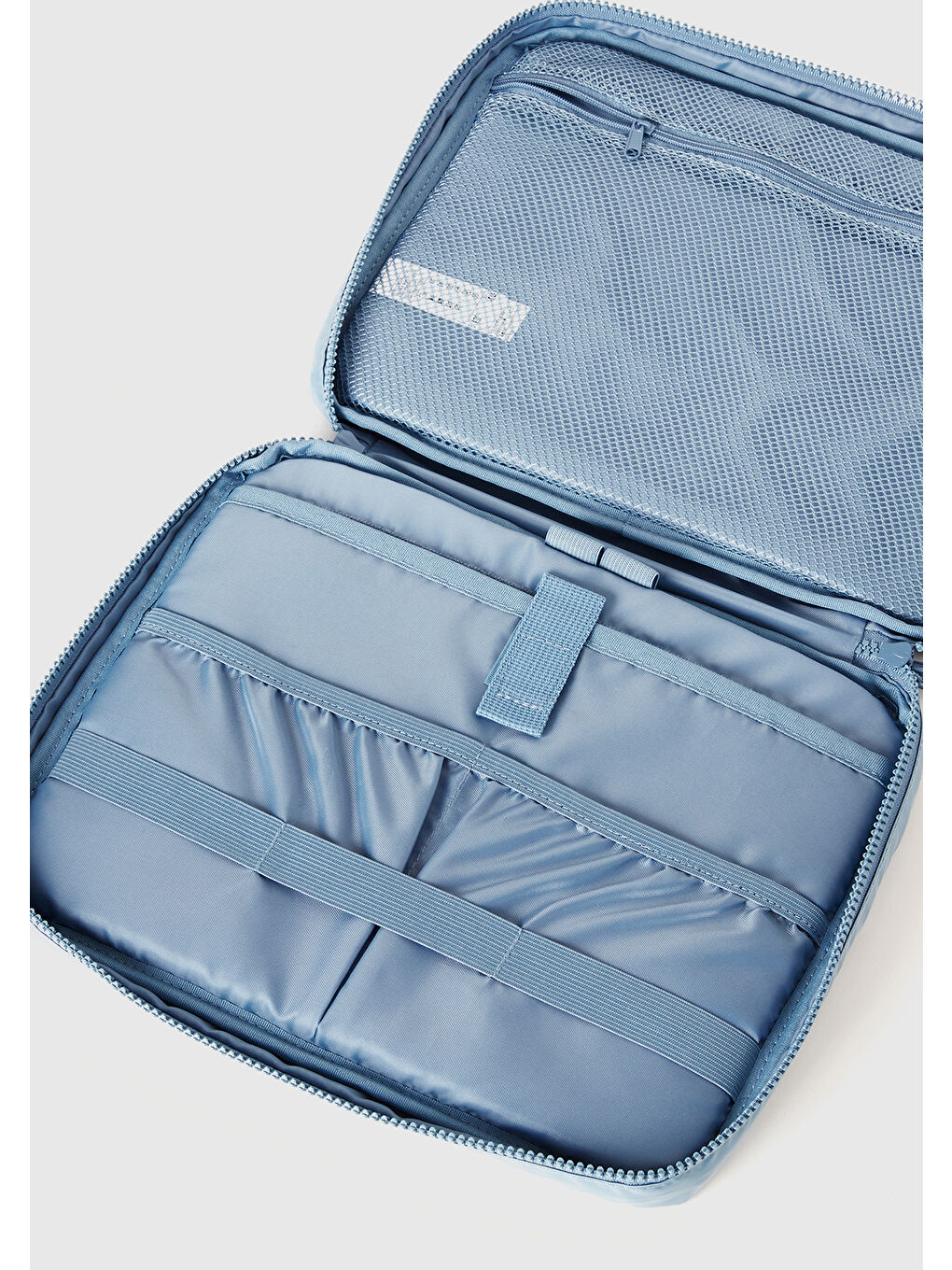 Unisex Mavi Dolgulu Parlak Organizer Çanta-2