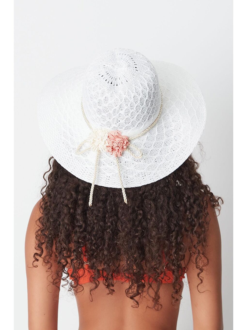 Merserize Plaj Şapkası T24740-03 Beyaz-1