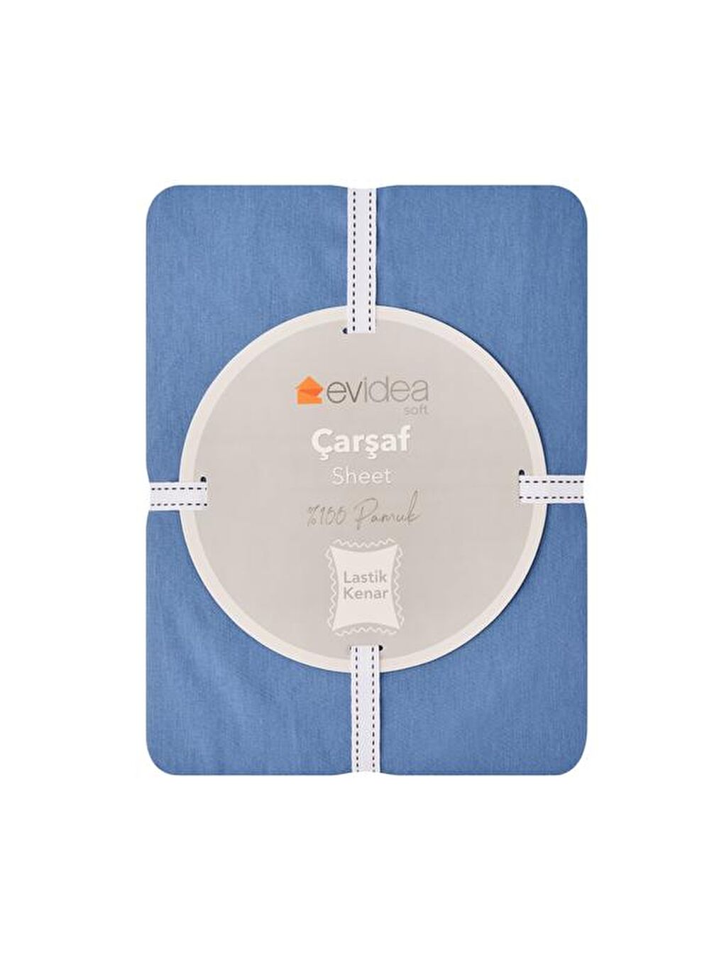 Soft Tek Kişilik Lastikli Çarşaf - Mavi - 120x200 cm-2