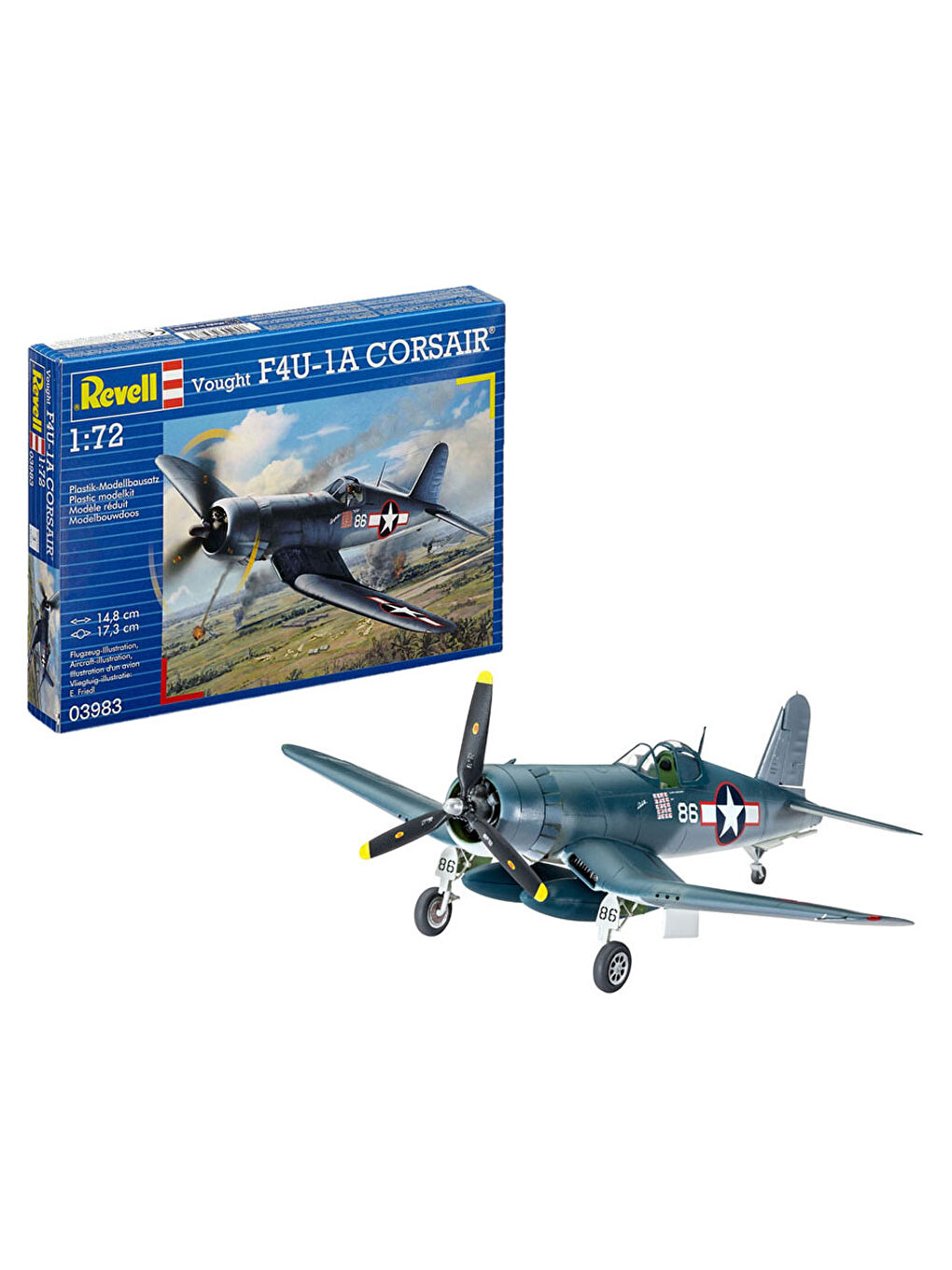 Revell Renksiz Maket Seti 1:72 Vought F4U-1D Corsair 3983