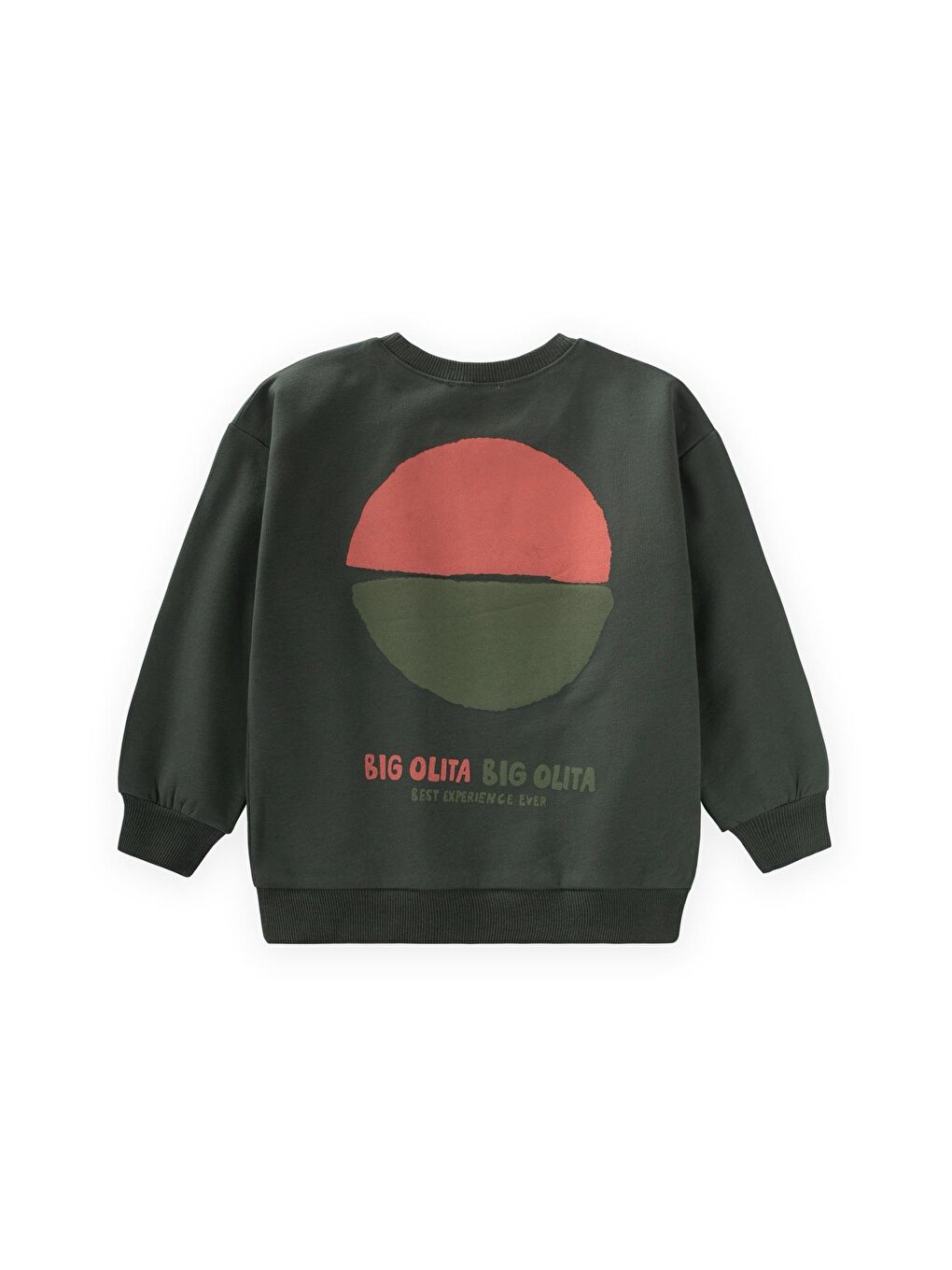 Bıg Olıta Baskılı Sweatshirt 2-10 Yaş Haki Yeşil-1