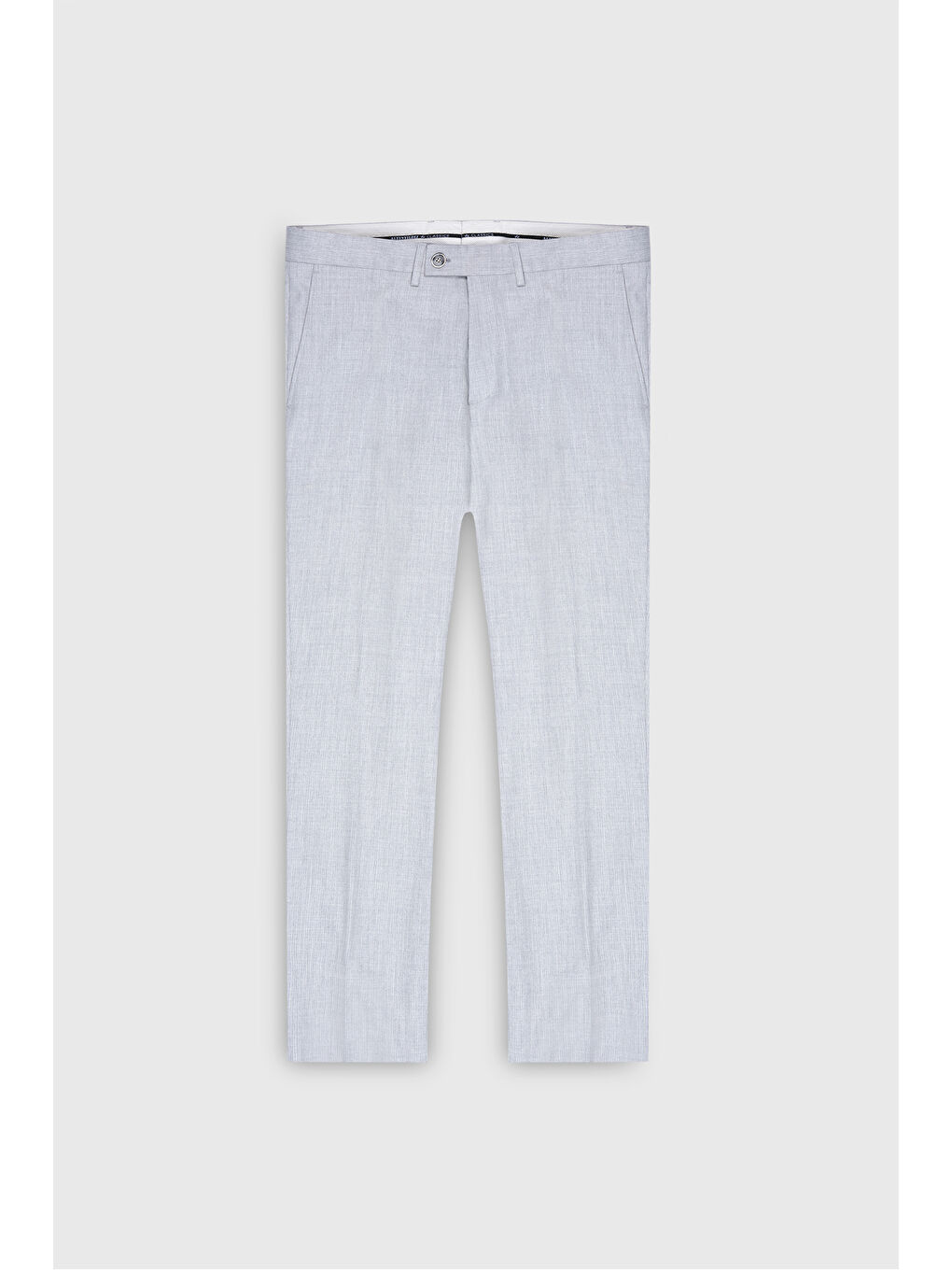 Erkek Açık Gri Slim Fit Mono Yaka Çizgili Kapak Cepli Takım Elbise-9