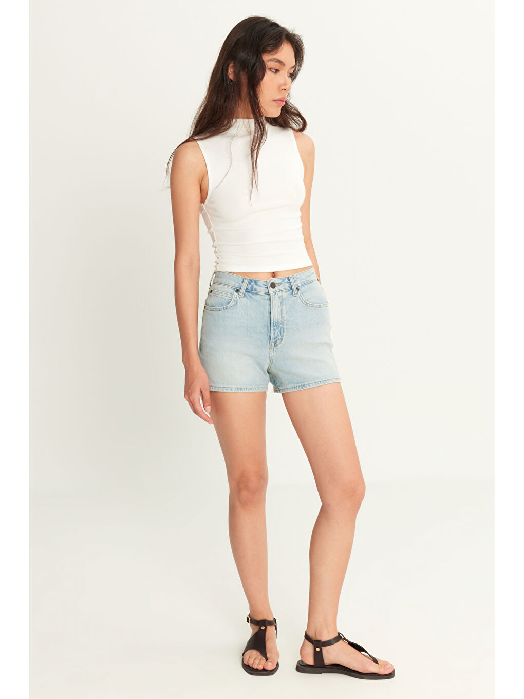 Mavi Carol Straight Fit Düz Kesim Yüksek Bel Bol Paça Esnek Jean Jean Şort-1