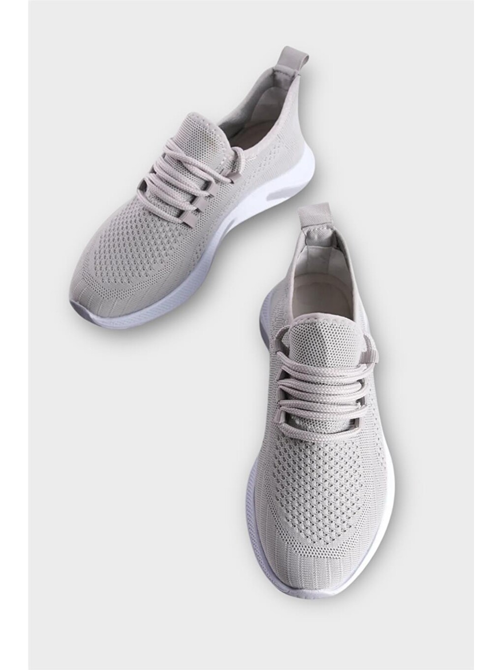 Gri Unisex Yazlık Triko Spor Ayakkabı Grİ - Beyaz-6
