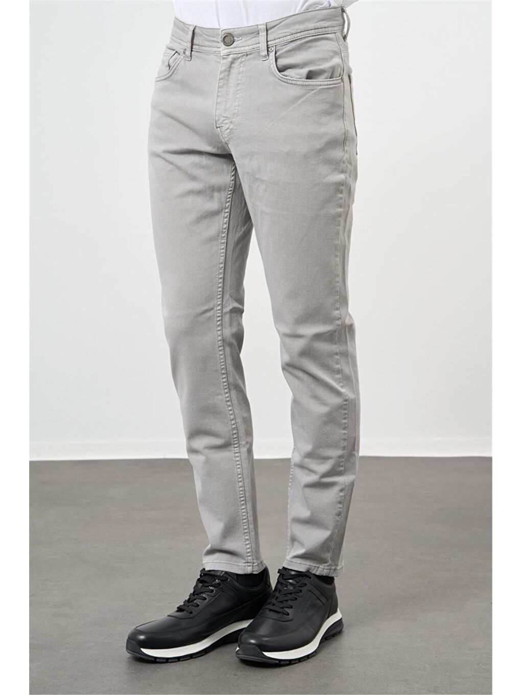 Gri Pamuklu 5 Cep Casual Slim Fit 5 Cep Pantolon 1003240319