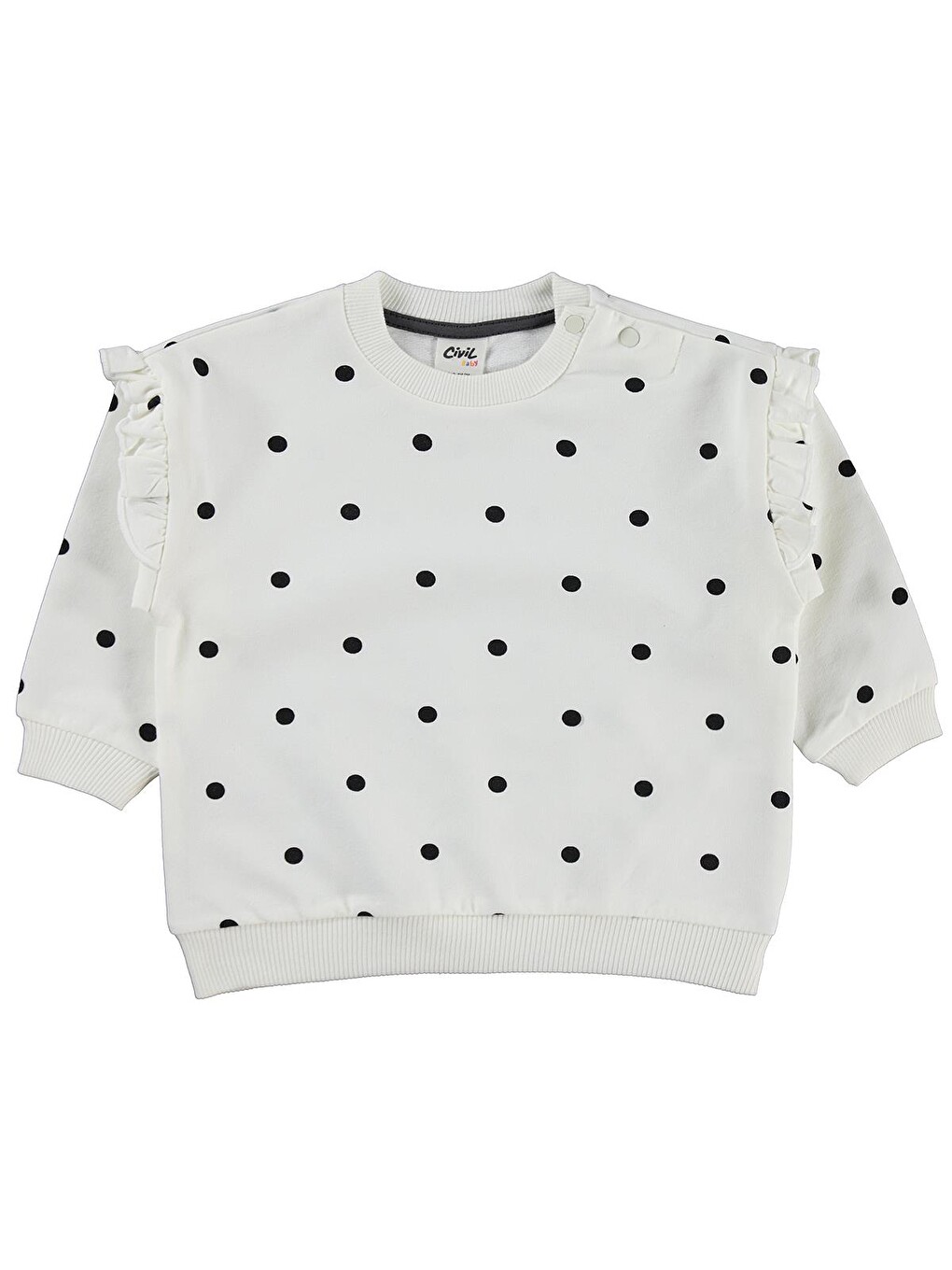 Baby Puantiye Empirme 6-18 Ay Sweatshirt - Ekru