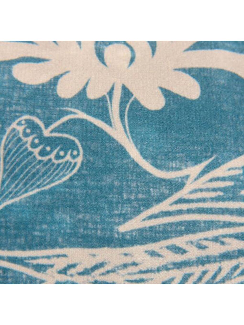 Soft Barok Kuş Desenli Kırlent - Lacivert - 30x50 cm-2