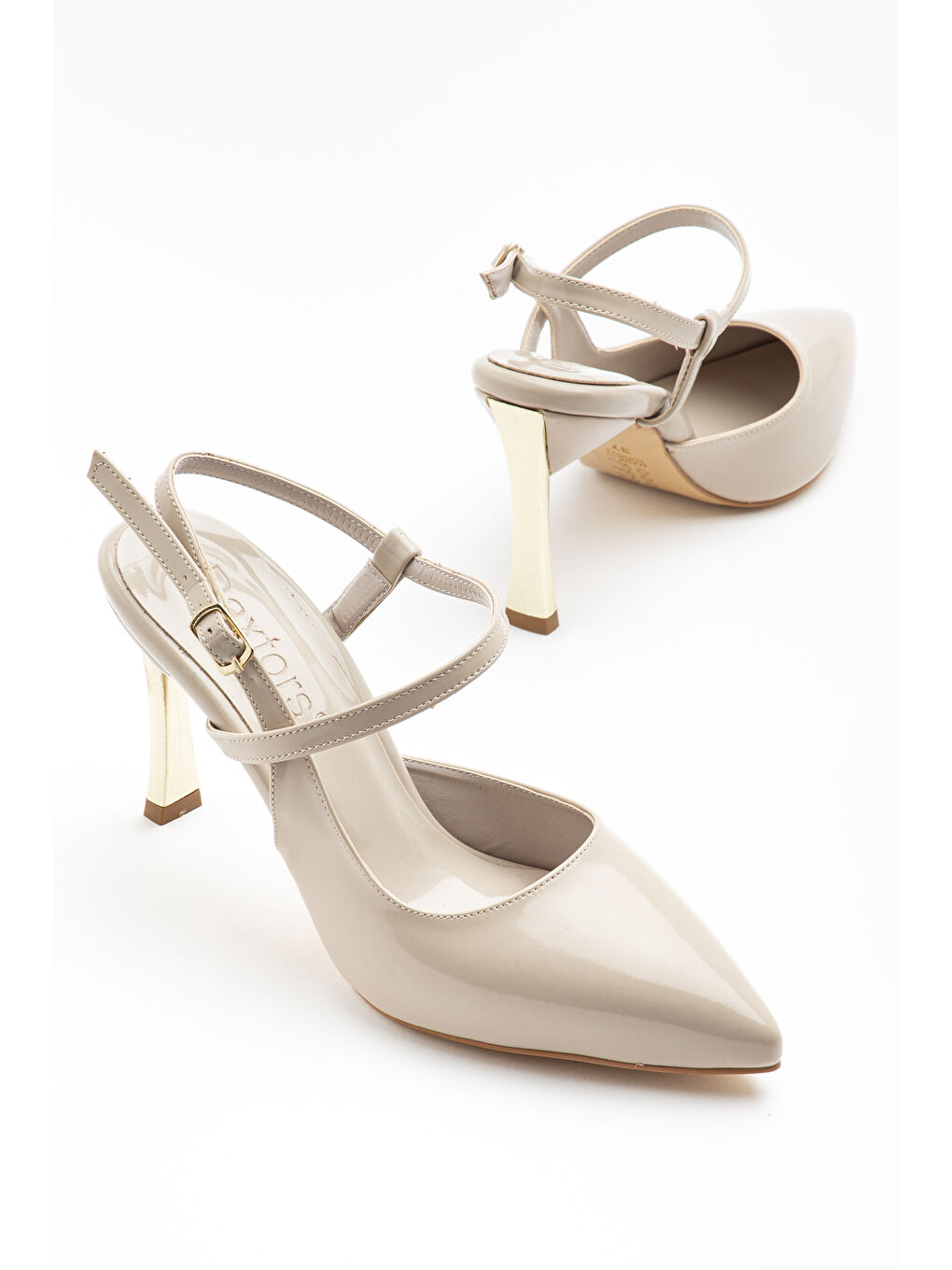 Bej D1315 Günlük Ortopedik Kadın Klasik Topuklu Ayakkabı-1