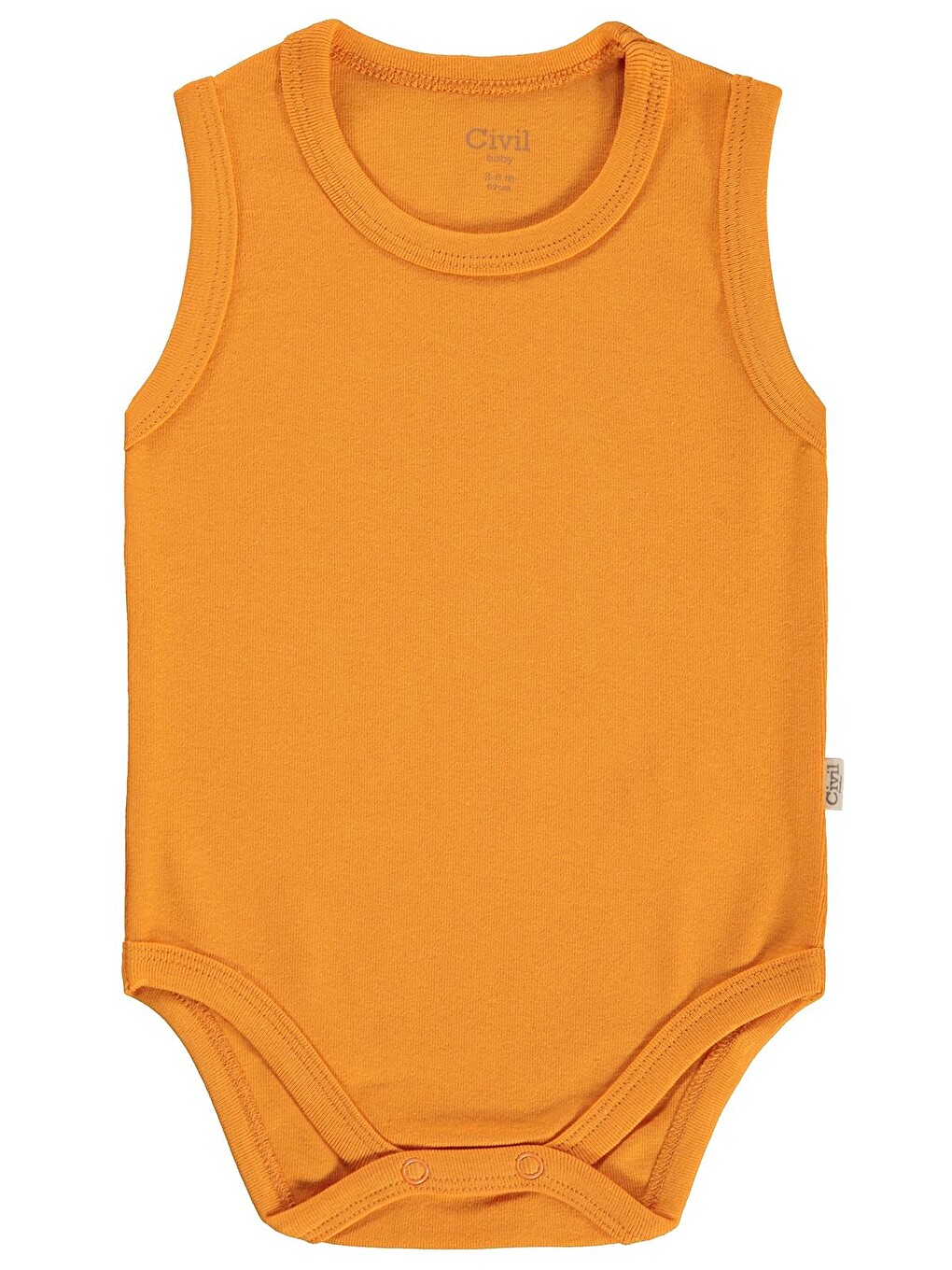 Baby 3'lü Düz Sıfır Kol 0-36 Ay Çıtçıtlı Badi - Turuncu-6