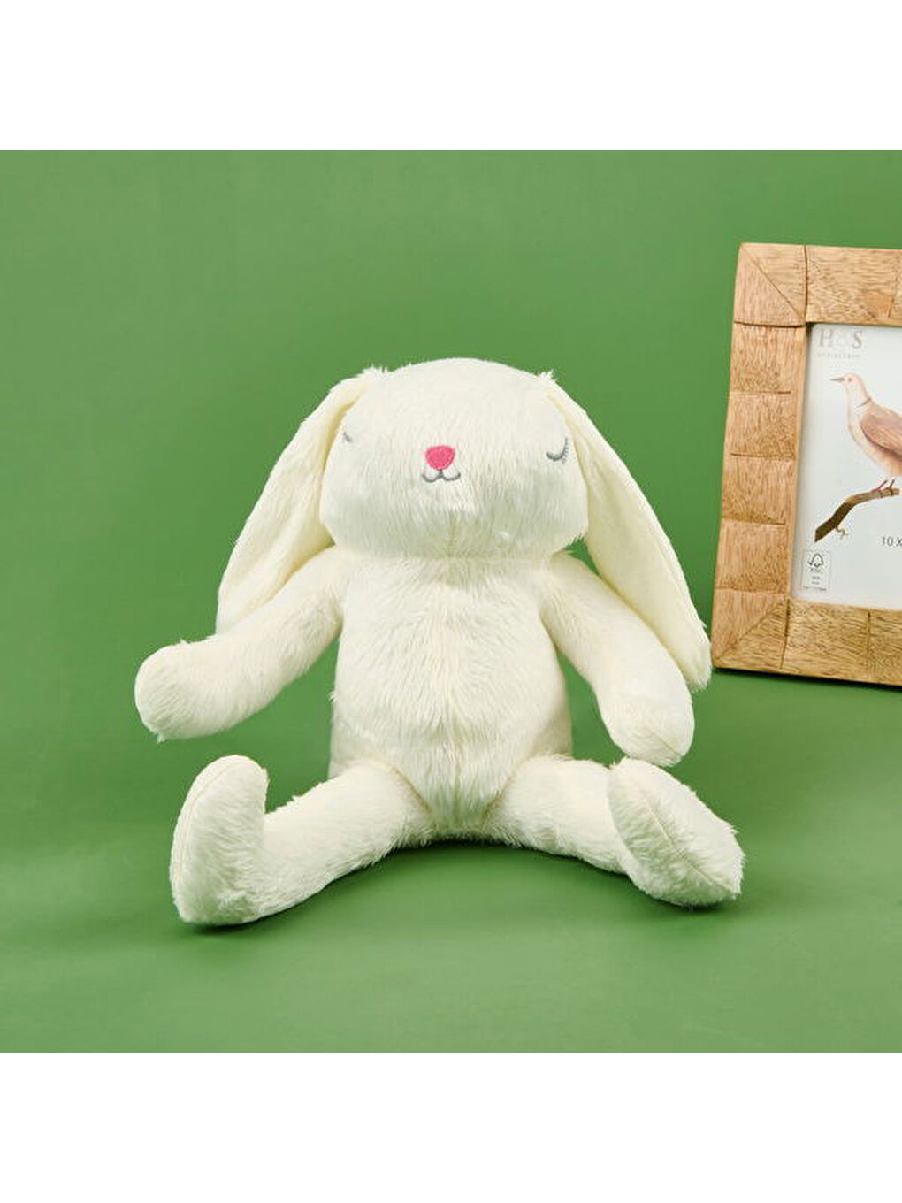 Evidea Soft Uyuyan Tavşan Figürlü Yastık - Beyaz - 20x35 cm