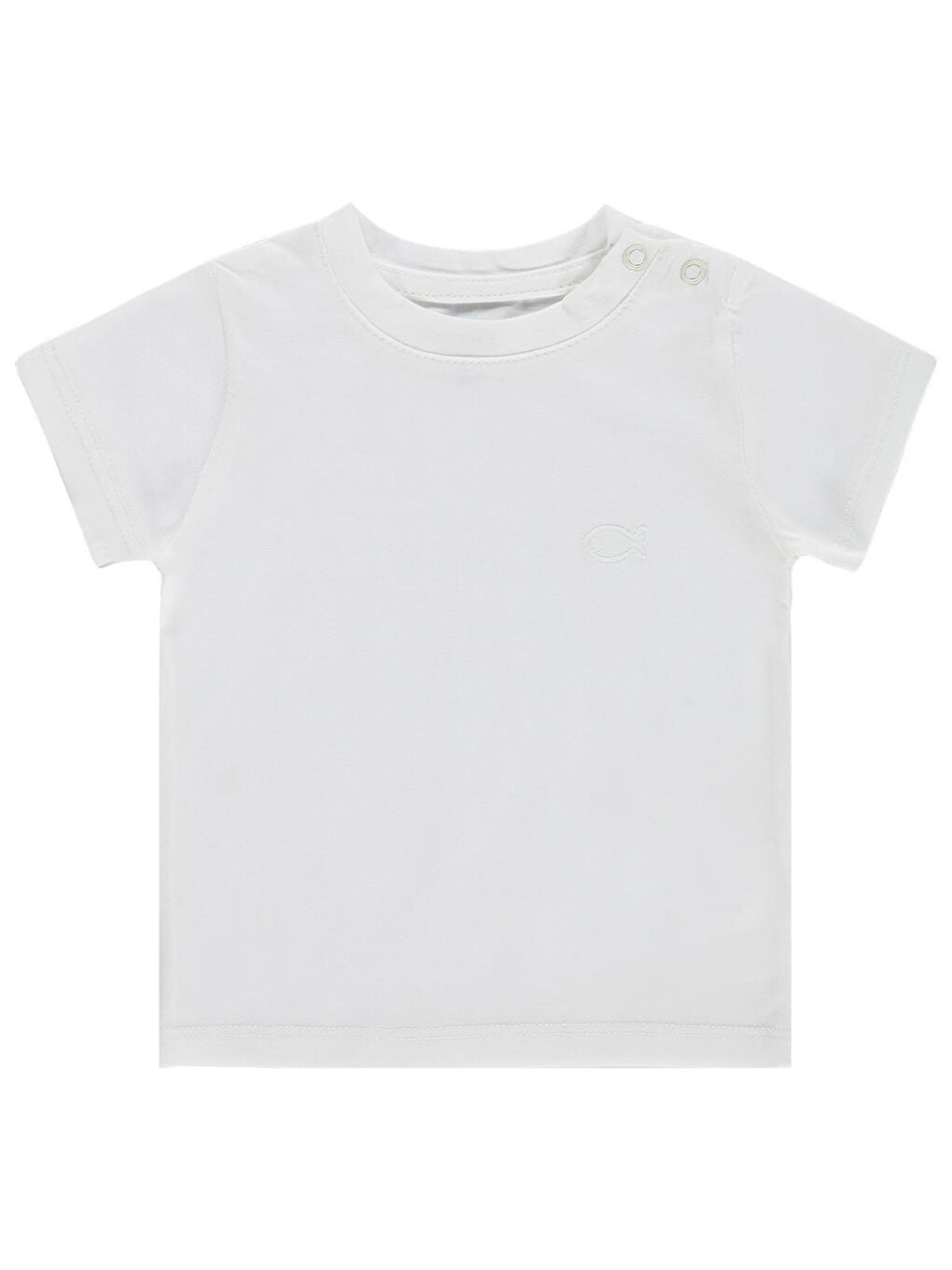 Baby Balık Nakışlı 6-18 Ay Tişört - Ekru