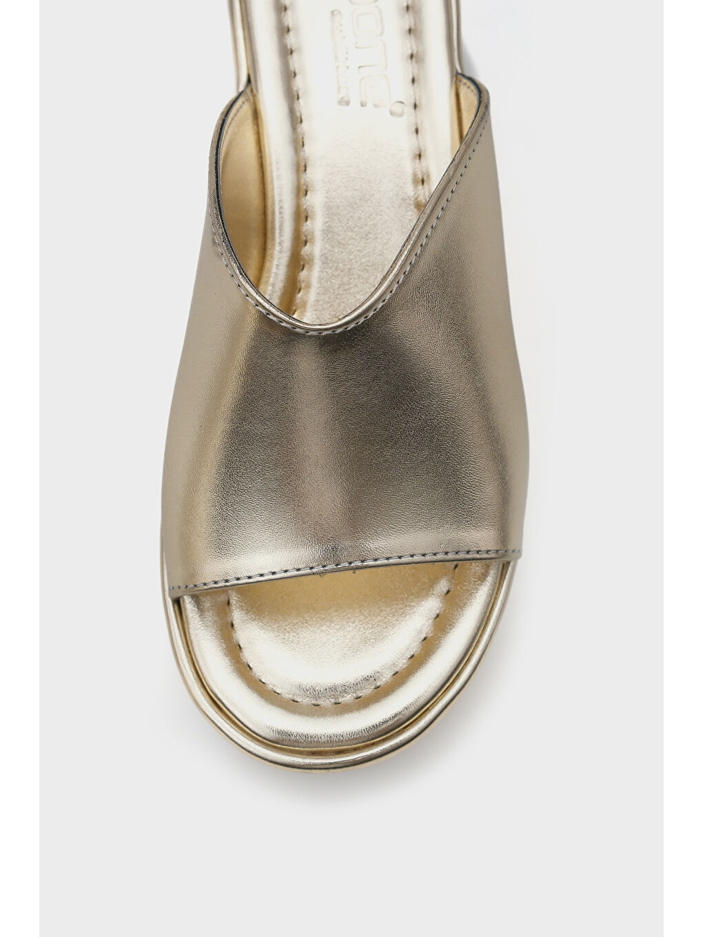 Sarı Marta Platform Metalik Tek Bantlı Kadın Terlik-2