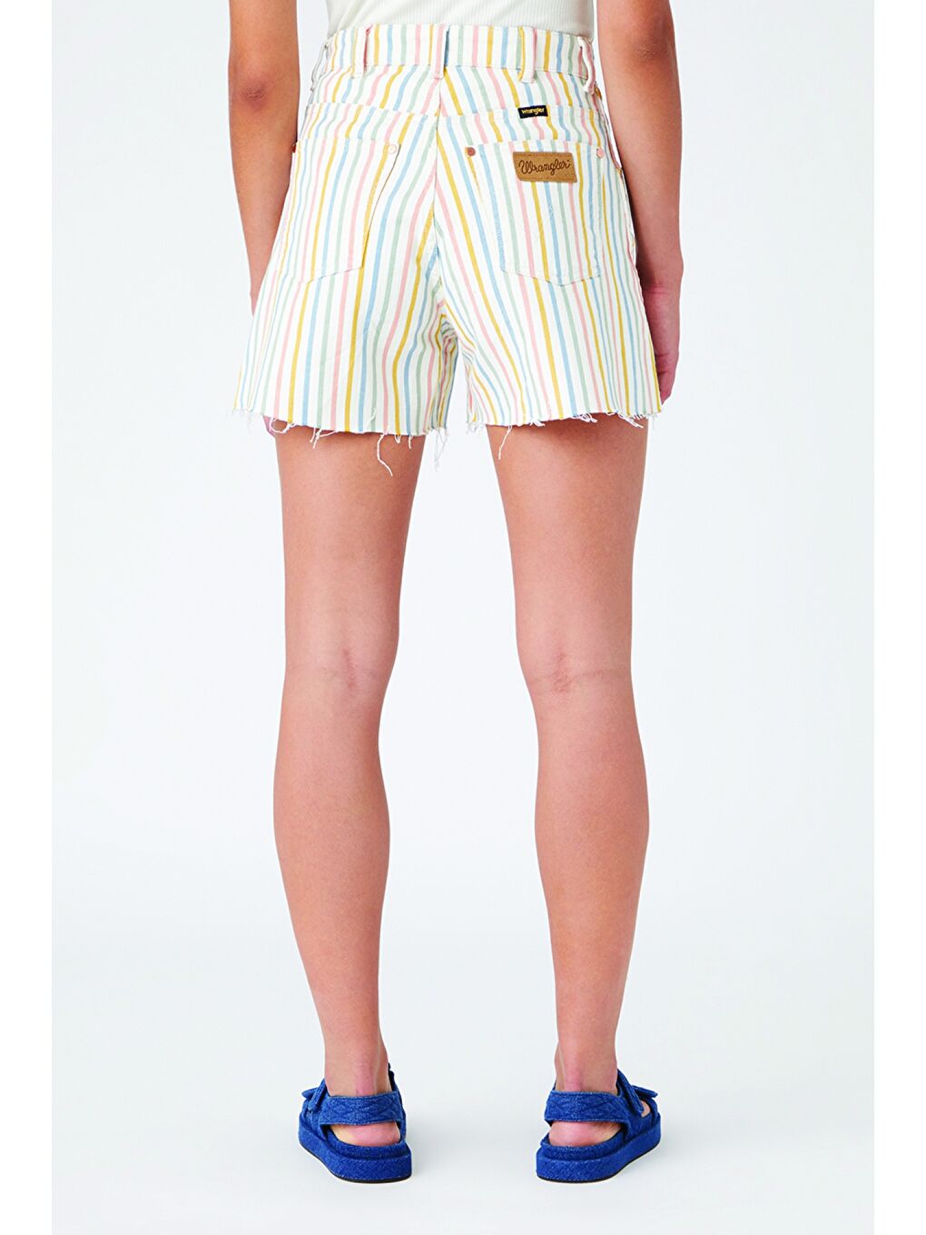 Beyaz Regular Fit Rahat Kesim Esnek Jean Şort-1