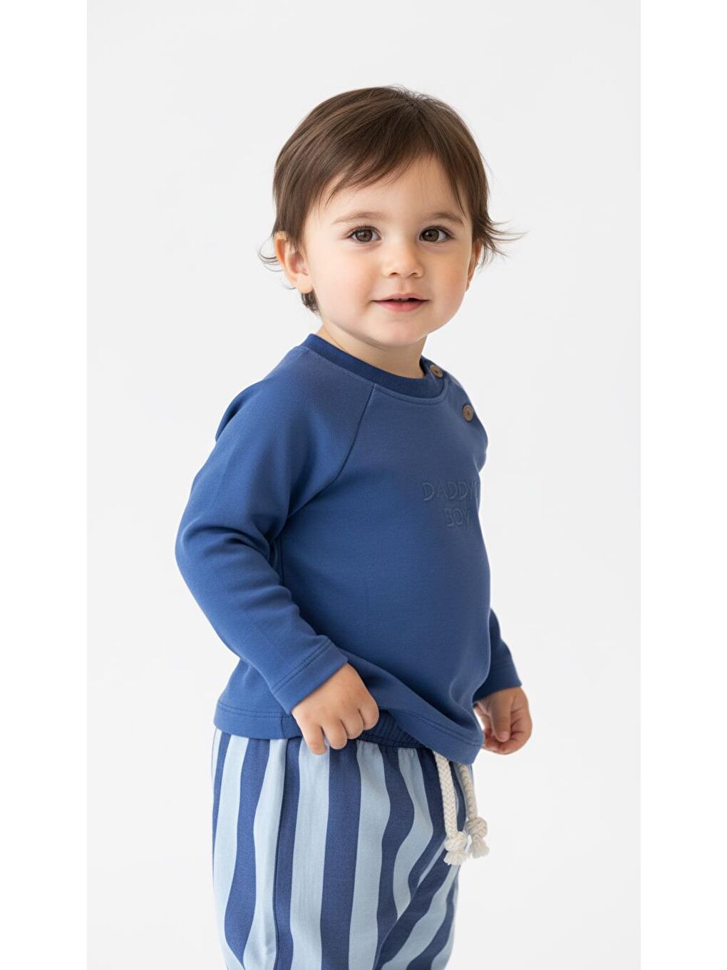 İndigo Çizgili Mummy&Dadys Boy 2 Li Takım-1