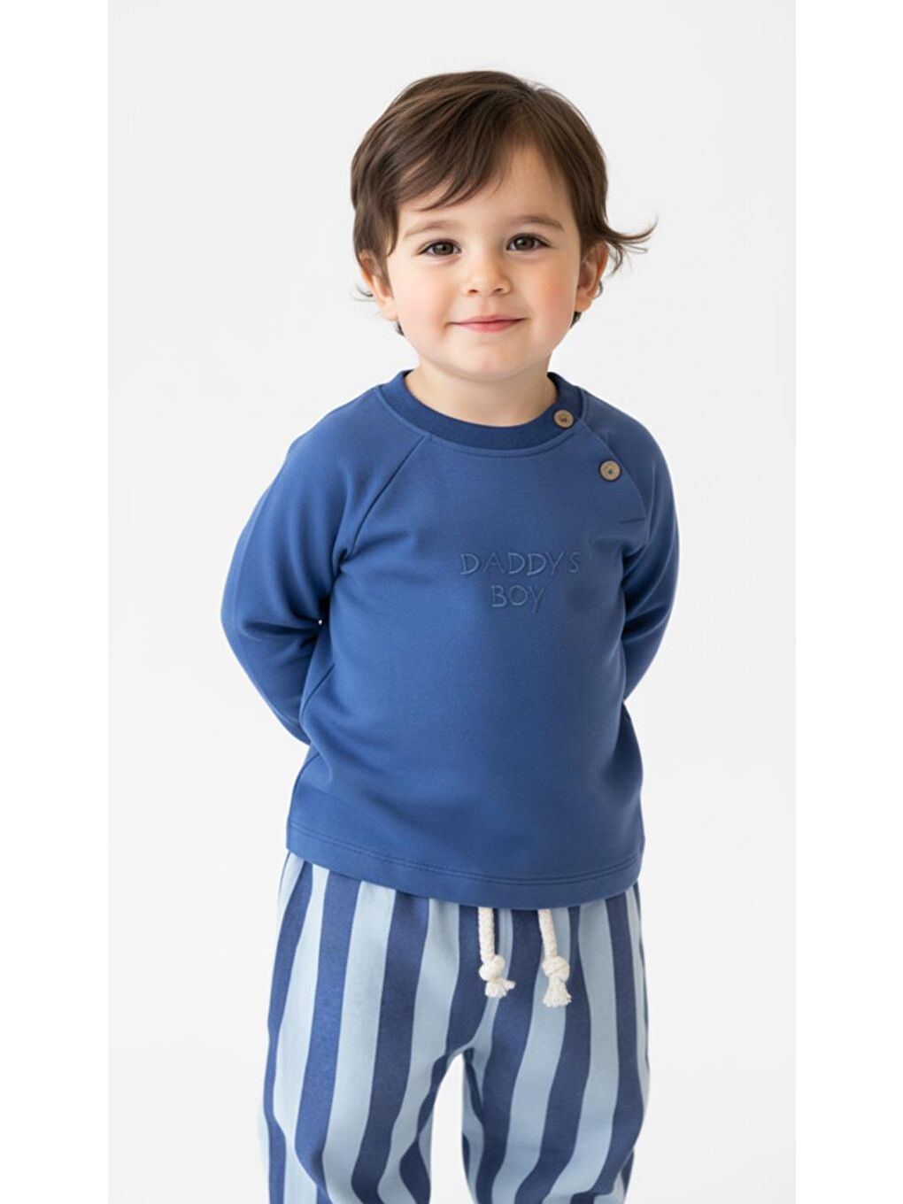 İndigo Çizgili Mummy&Dadys Boy 2 Li Takım-3