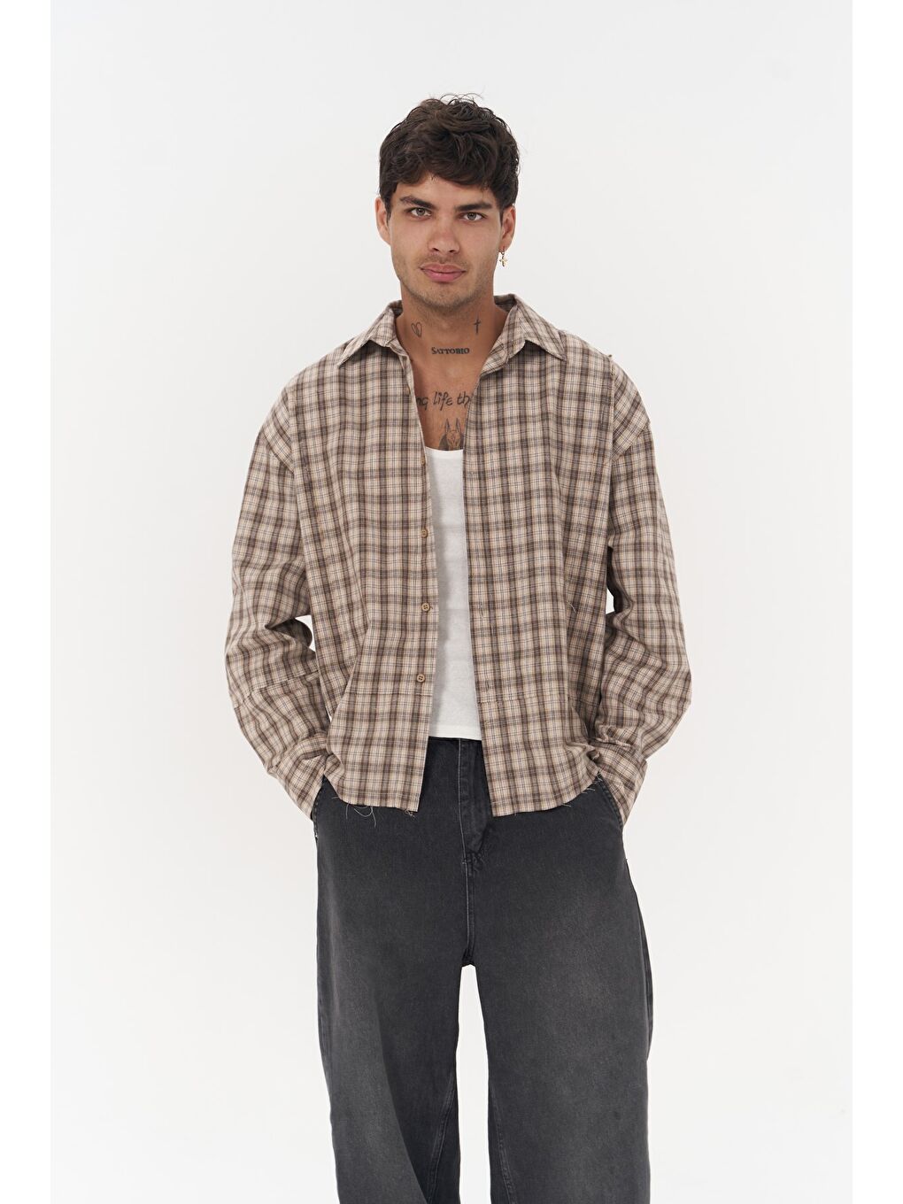 Roan Bej Oversize Unisex Gömlek