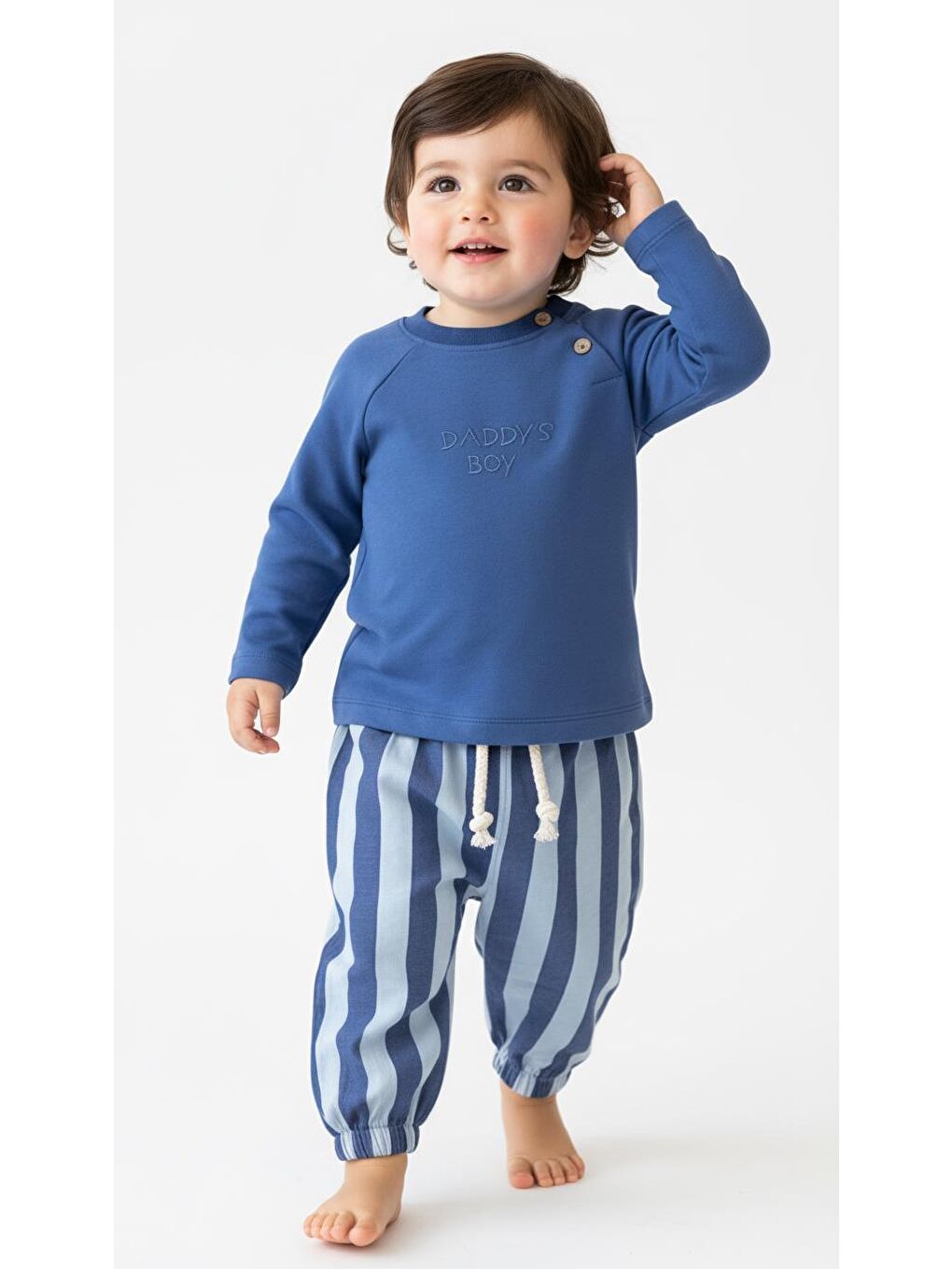 İndigo Çizgili Mummy&Dadys Boy 2 Li Takım-4