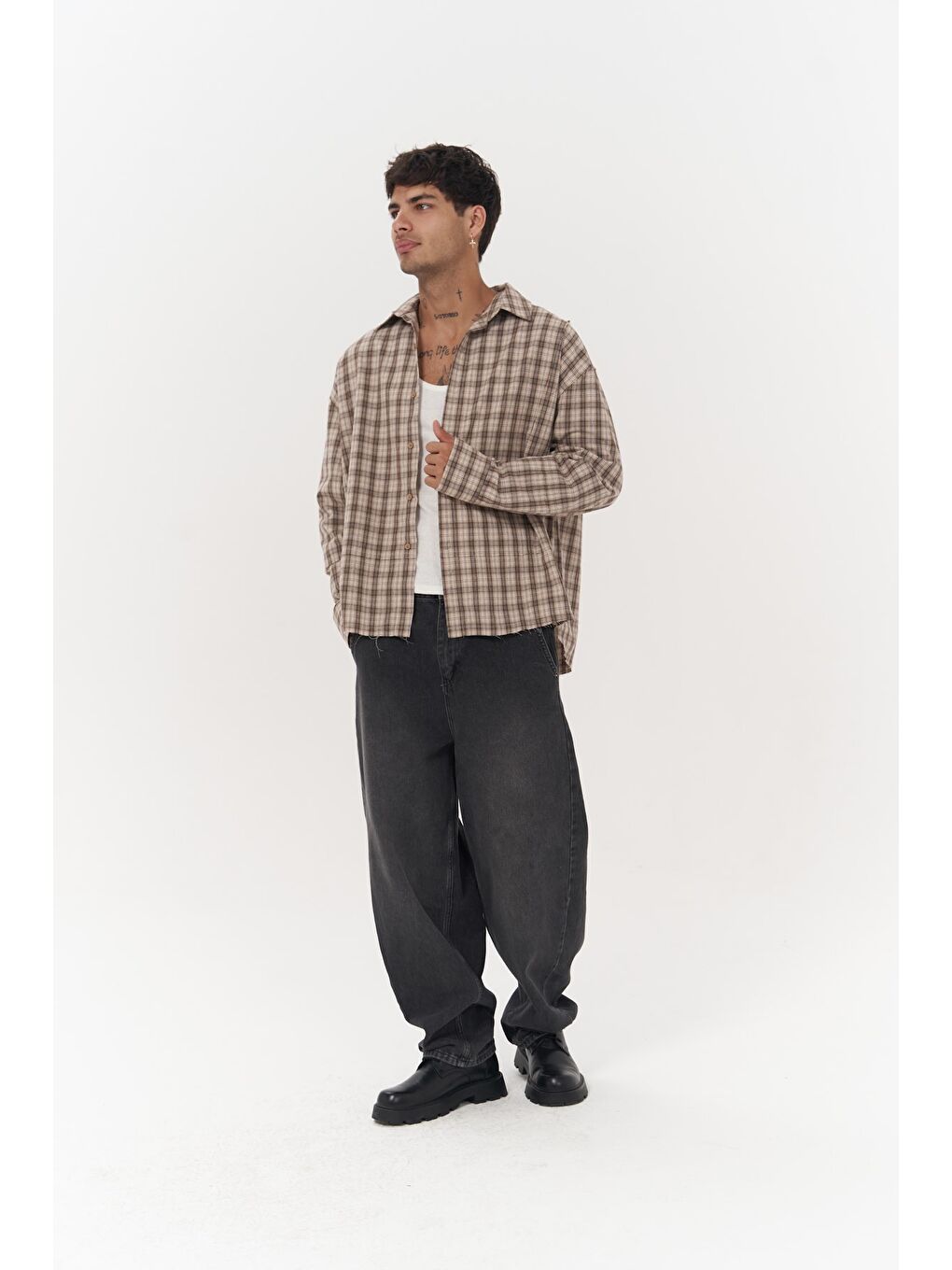 Roan Bej Oversize Unisex Gömlek-2