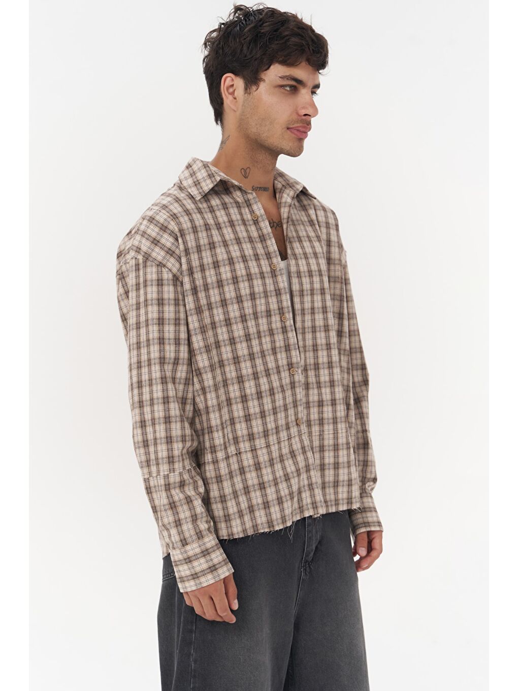 Roan Bej Oversize Unisex Gömlek-3