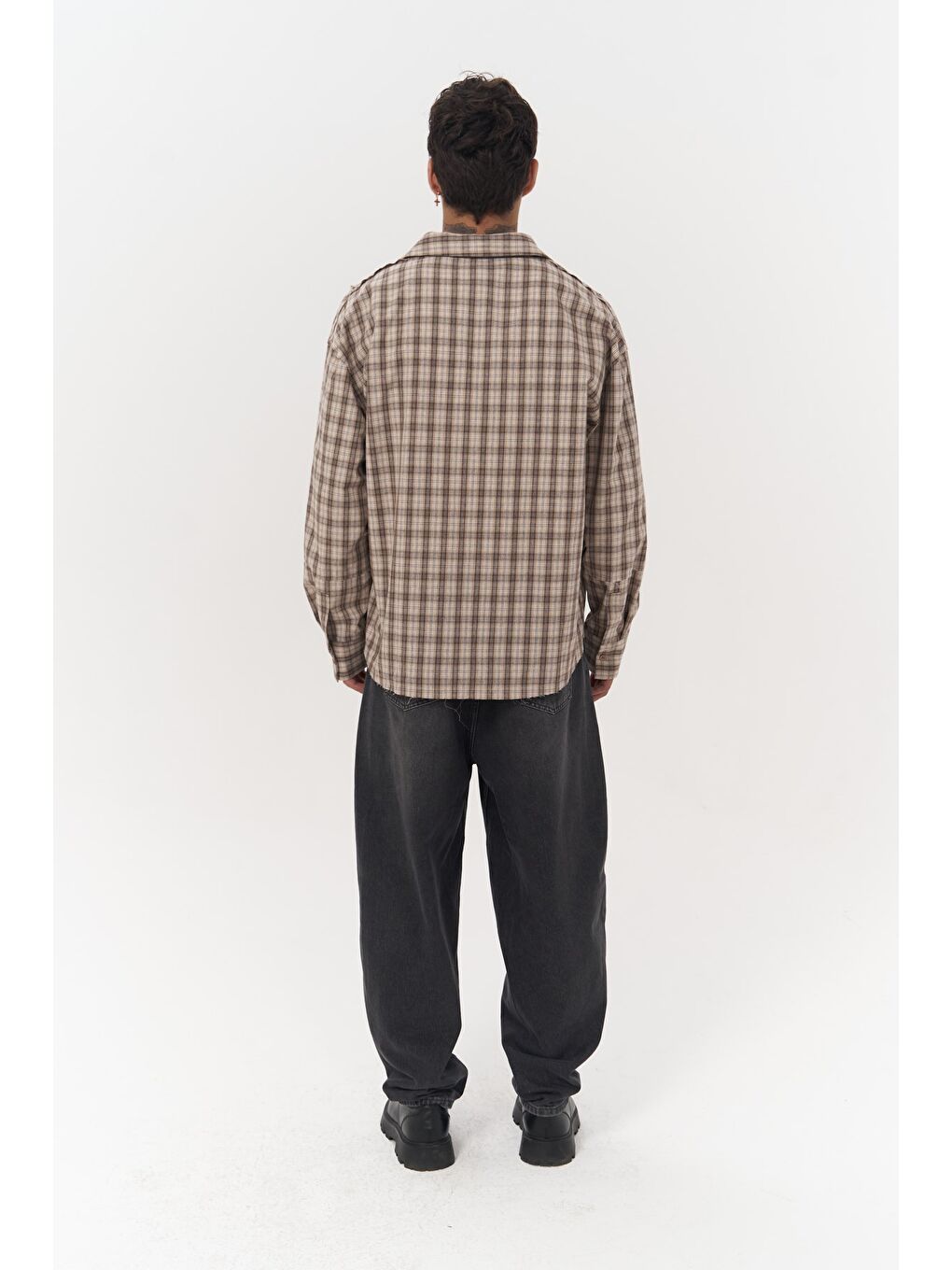 Roan Bej Oversize Unisex Gömlek-5