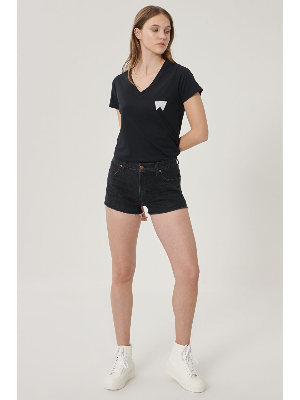 Siyah Denim Jean Şort-1